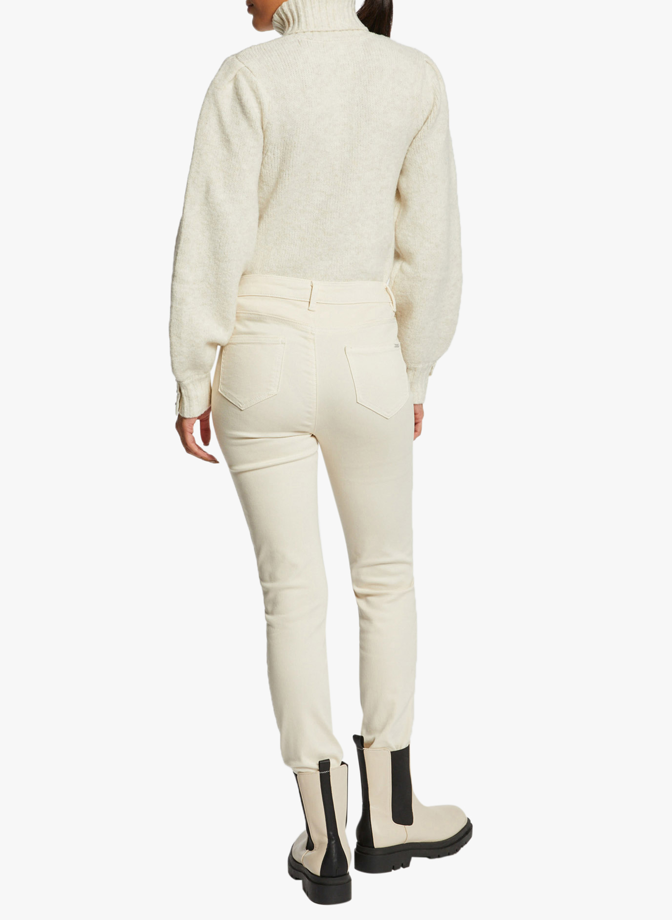 Pantalon slim en coton mélangé  MORGAN Beige