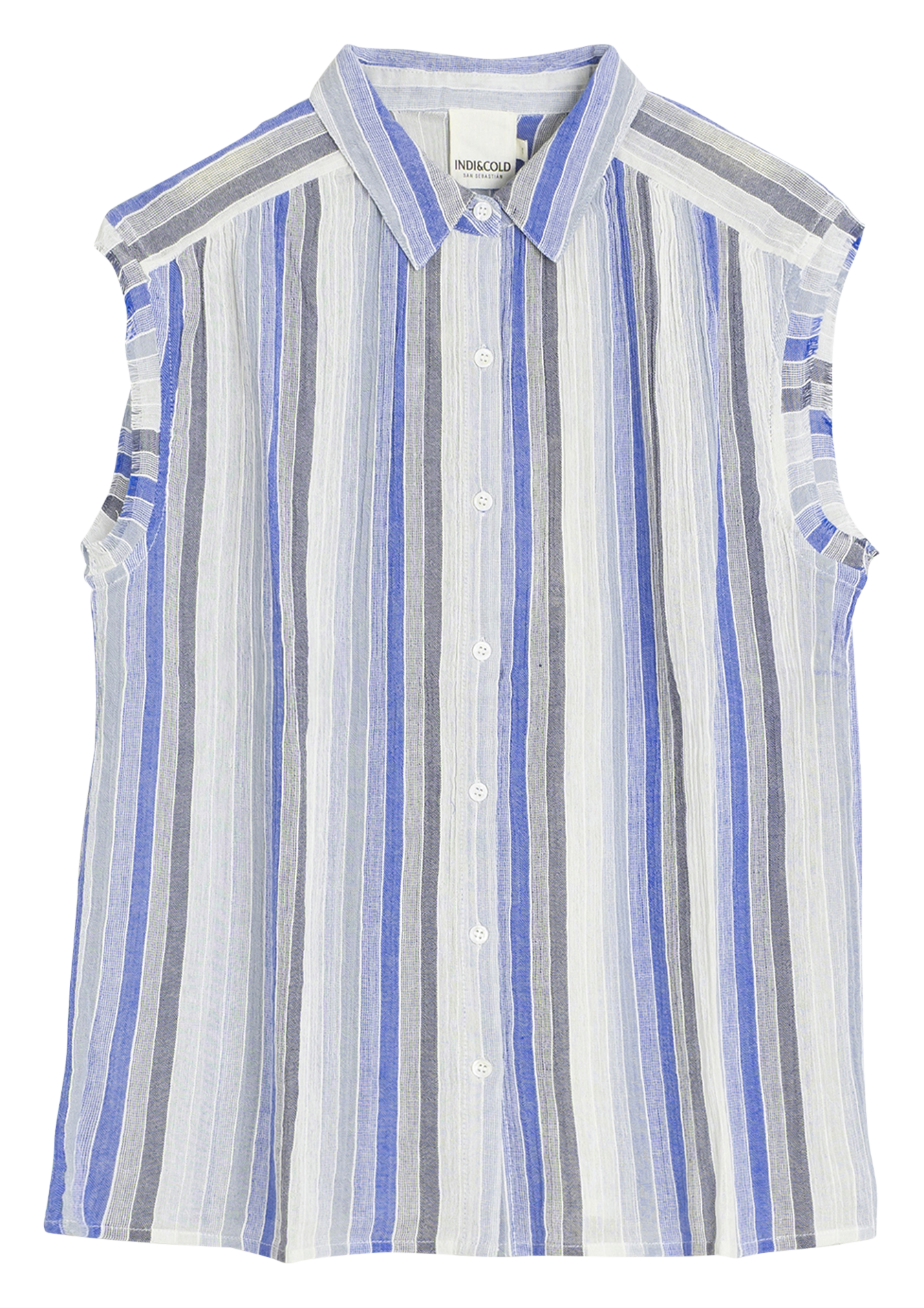 Chemisier sans manches rayé INDI & COLD Bleu