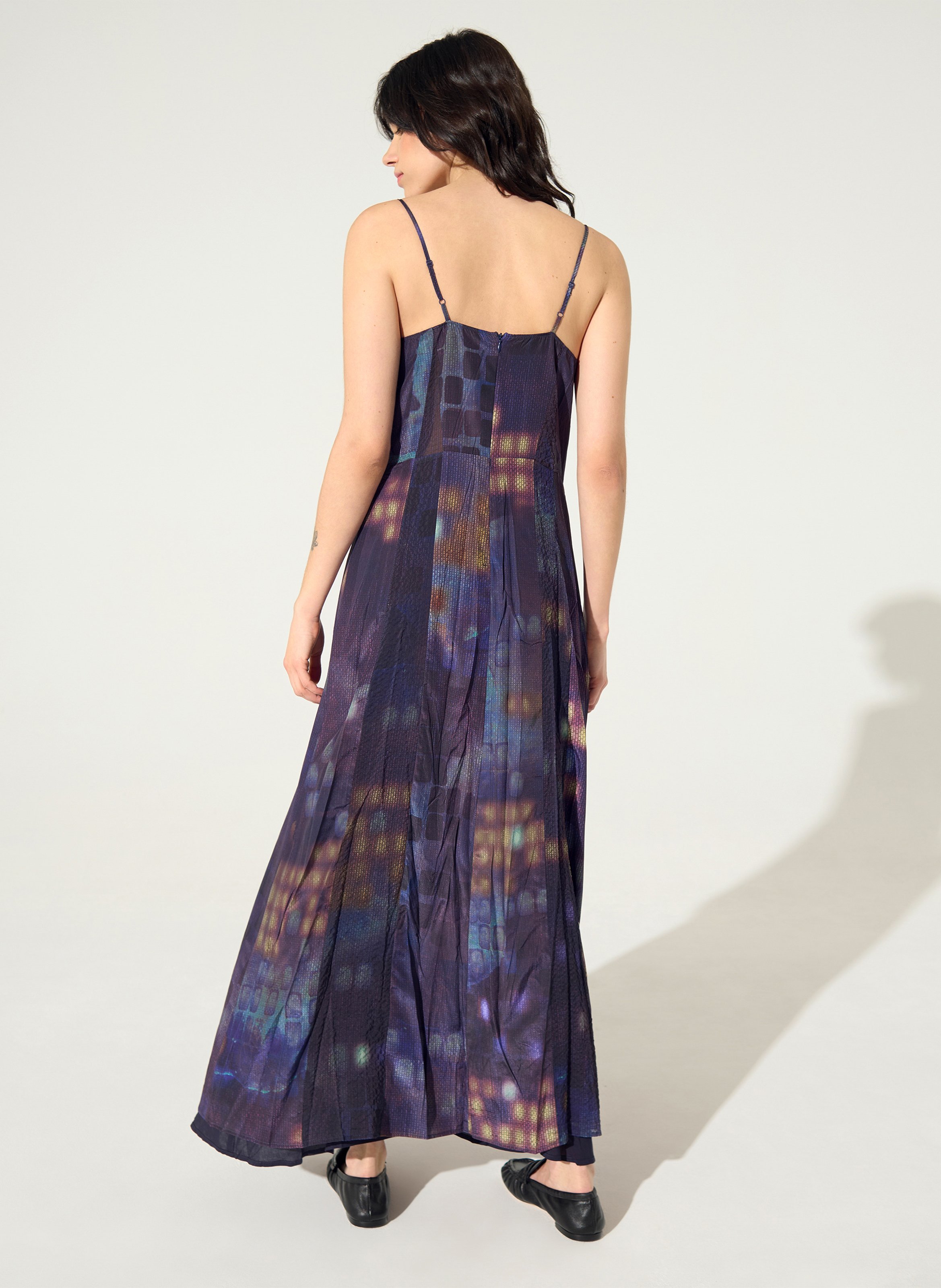Printed long dress with straps COTELAC Purple