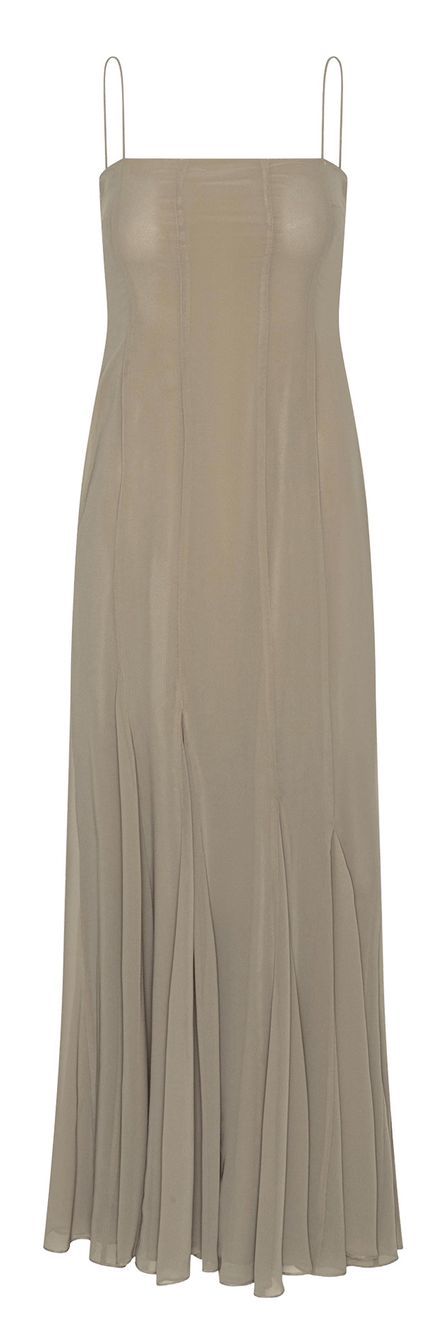 Lange, uitlopende jurk ROTATE Beige