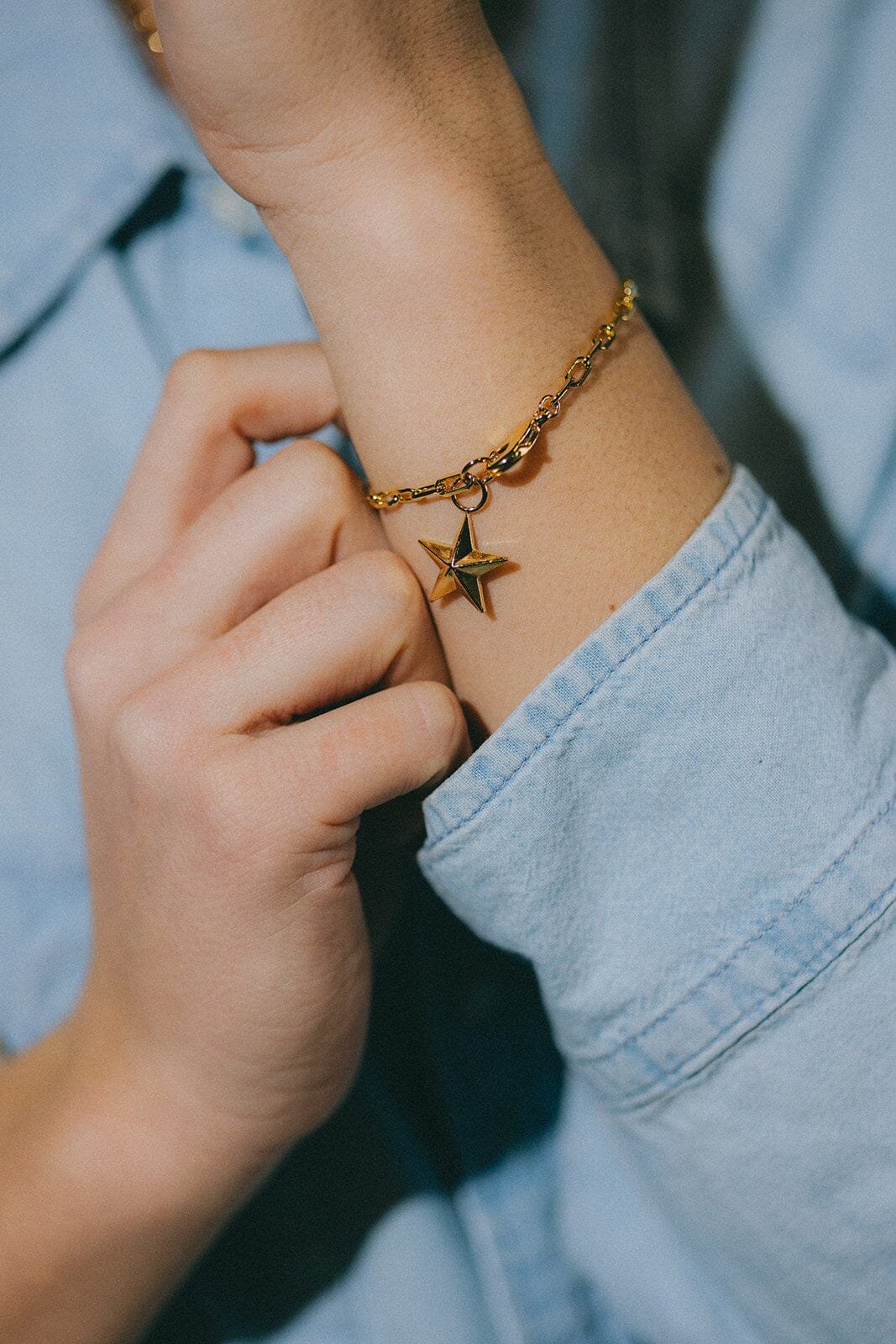 Maxi gold-plated star bracelet MONSIEUR SIMONE Silver