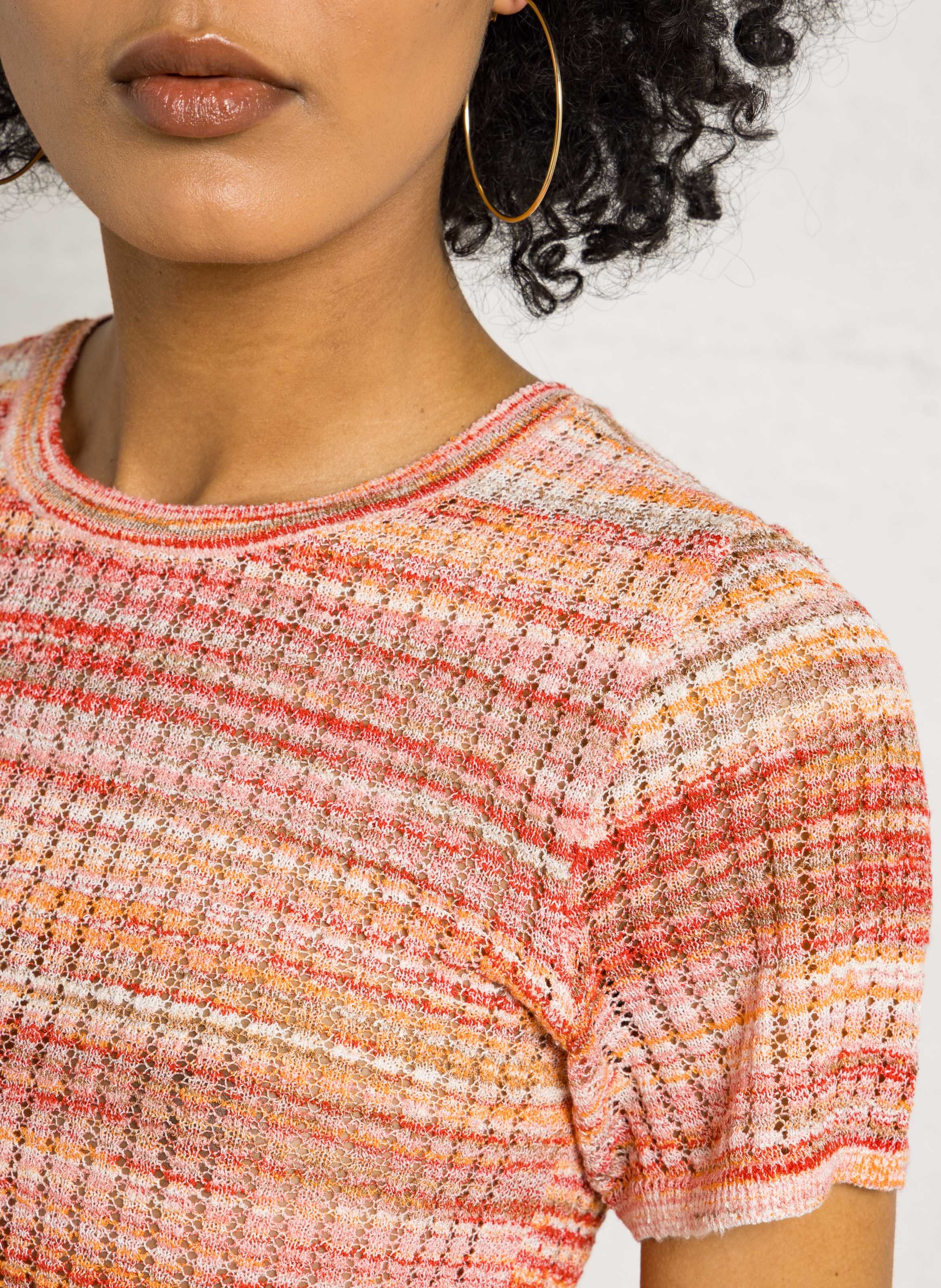 Top col rond en maille DES PETITS HAUTS Multicolore