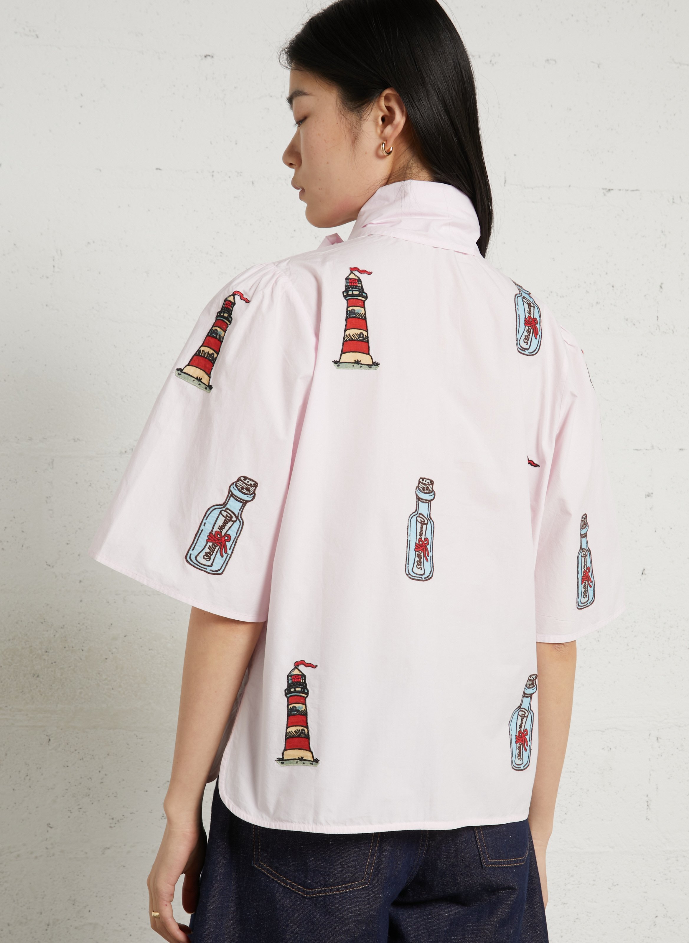 Chemise oversize en coton bio STELLA NOVA Rose