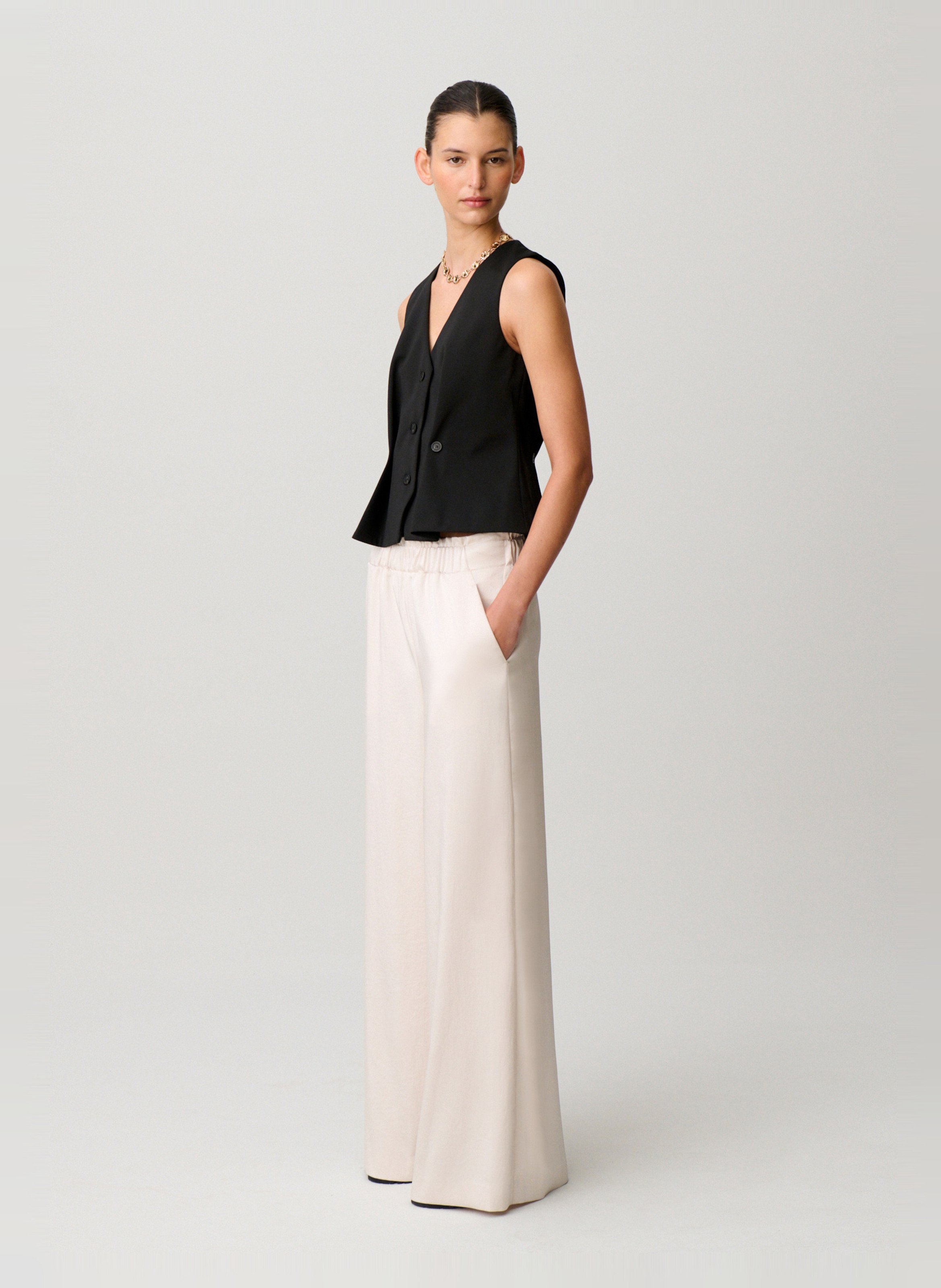 Pantalon large CLAUDIE PIERLOT Blanc