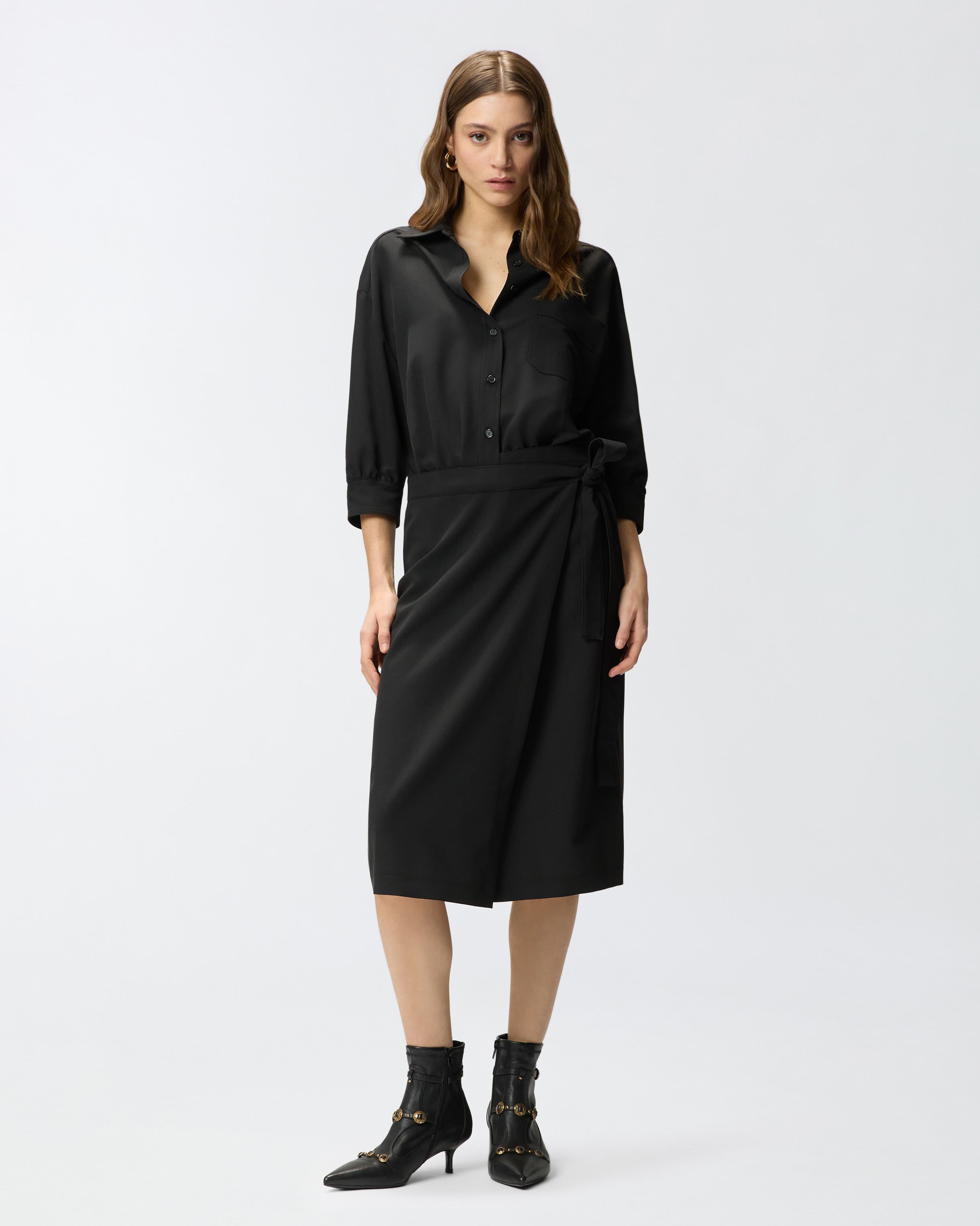 Robe midi avec haut chemise PINKO Noir
