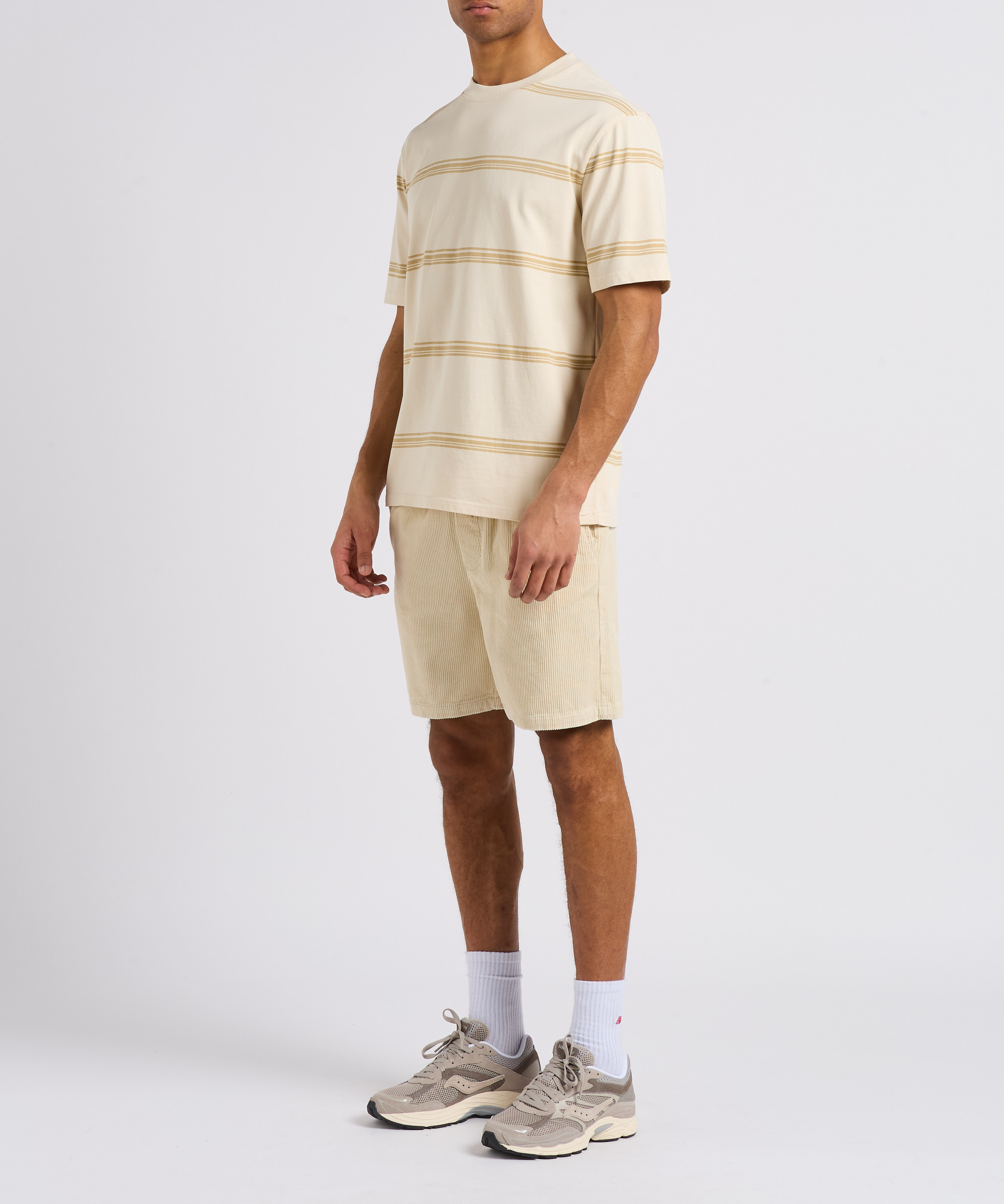 Loose-fit striped cotton shirt MINIMUM Beige