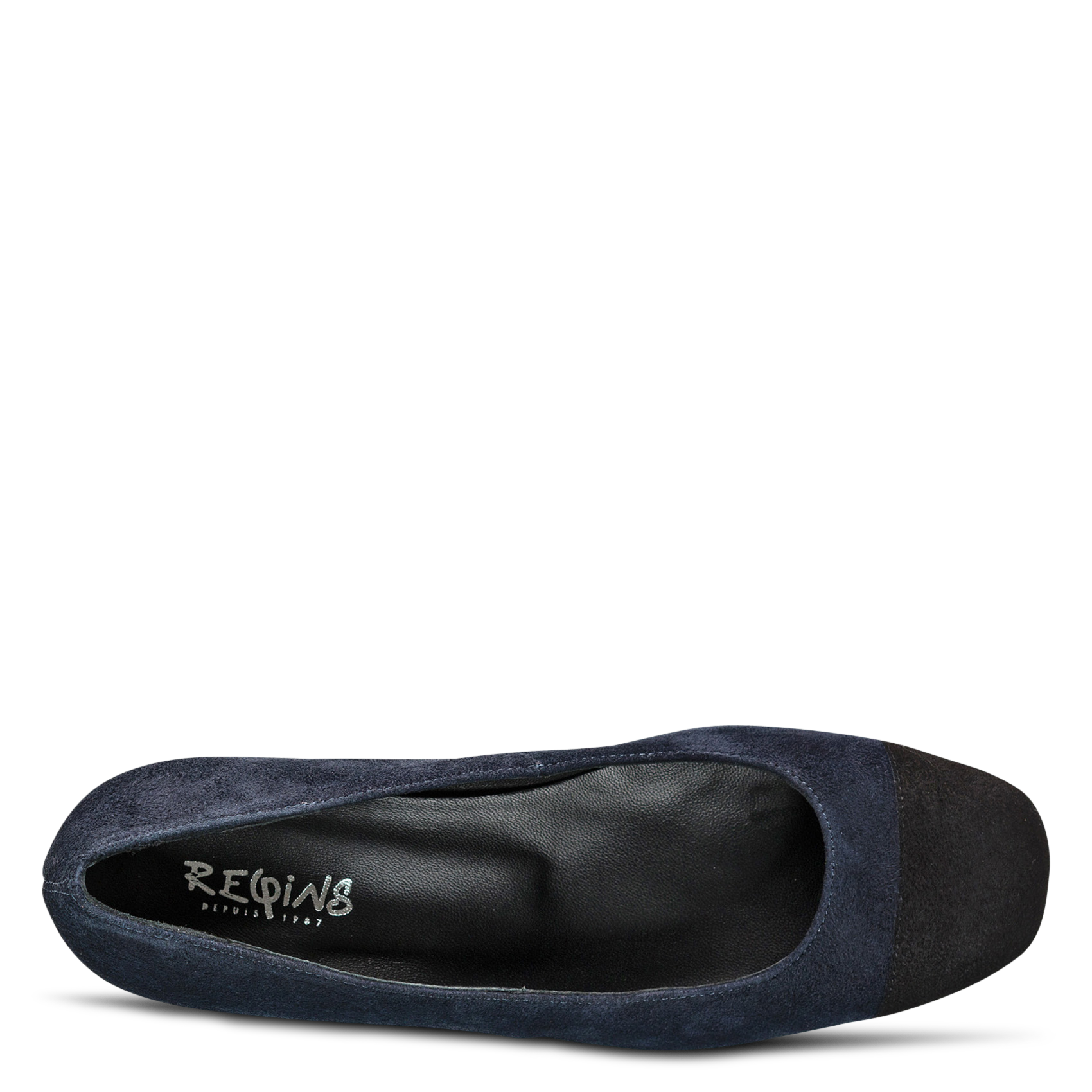 Leather ballet pumps REQINS Blue