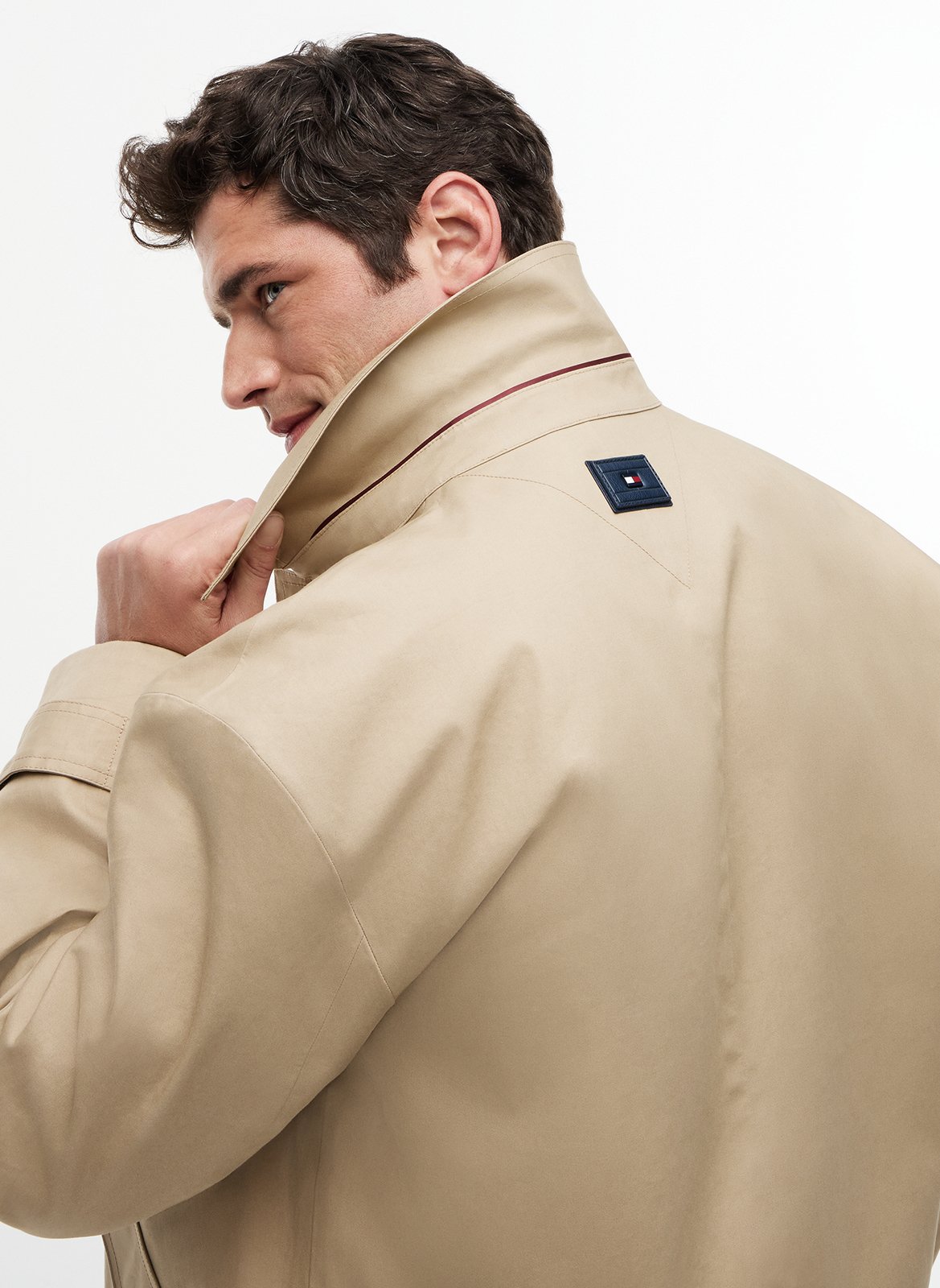 Knopfverschluss Mantel in mittlerer Länge uni | Khaki TOMMY HILFIGER Herren