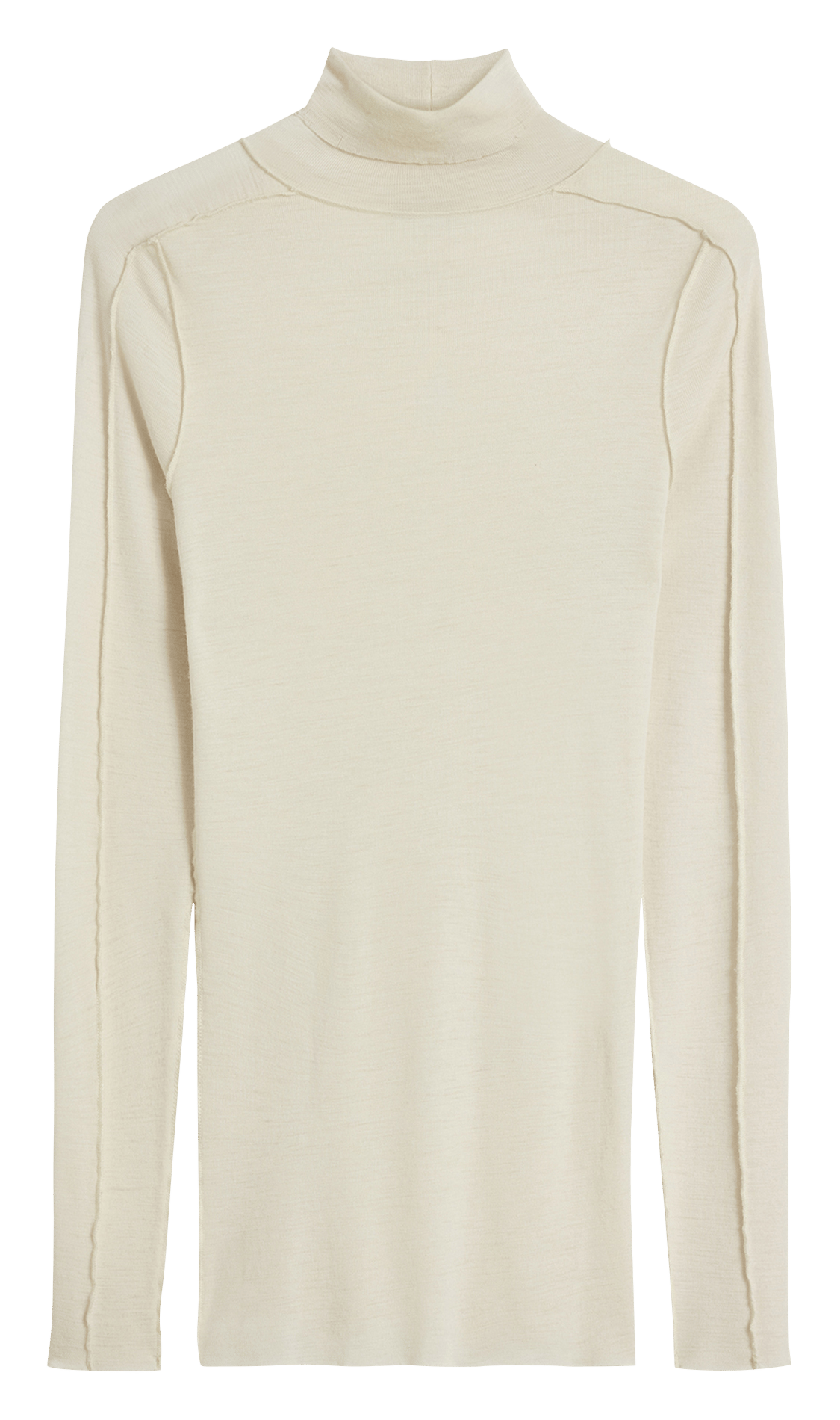 T-shirt met opstaande kraag van wol SOEUR Beige