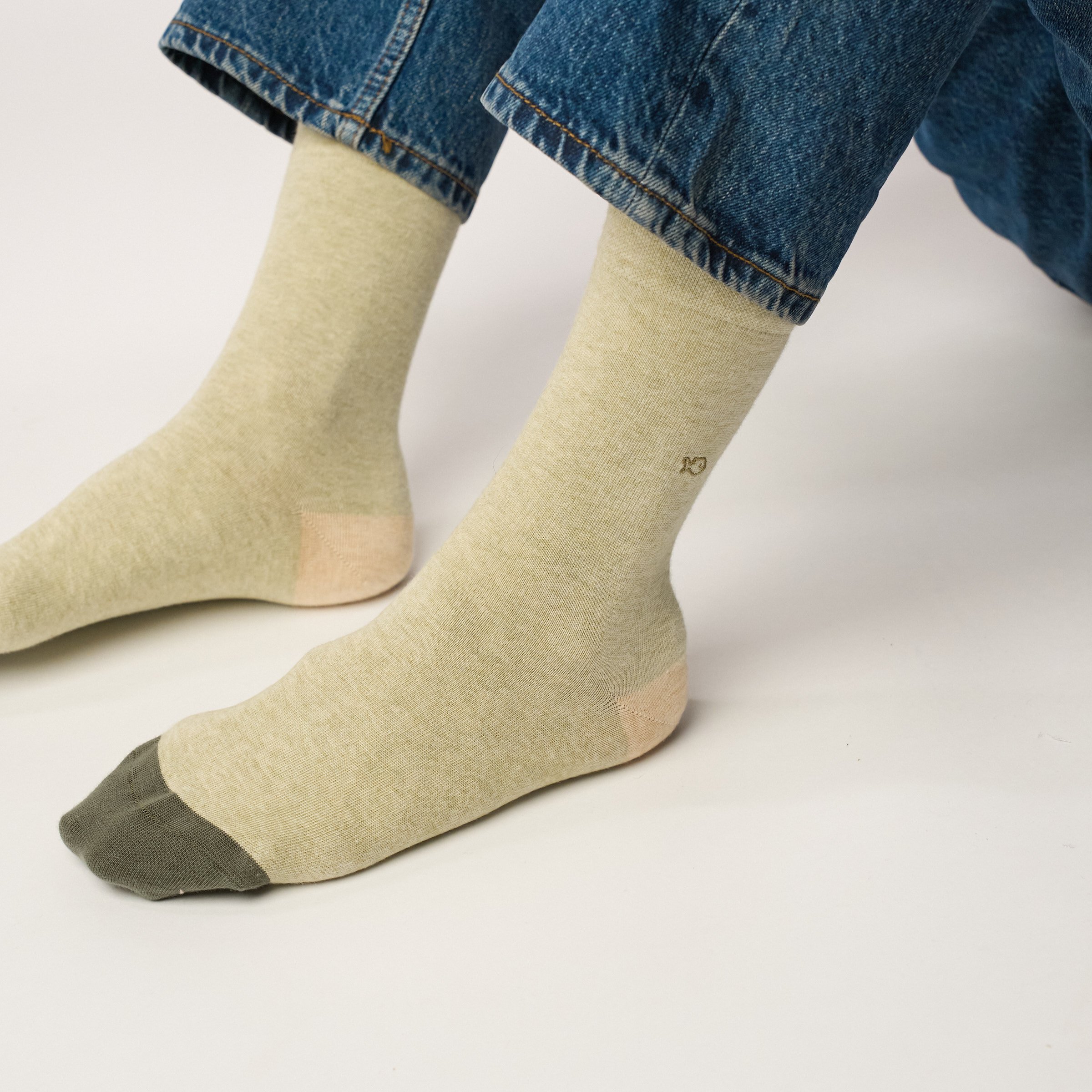 Combed cotton plain socks BILLYBELT Green