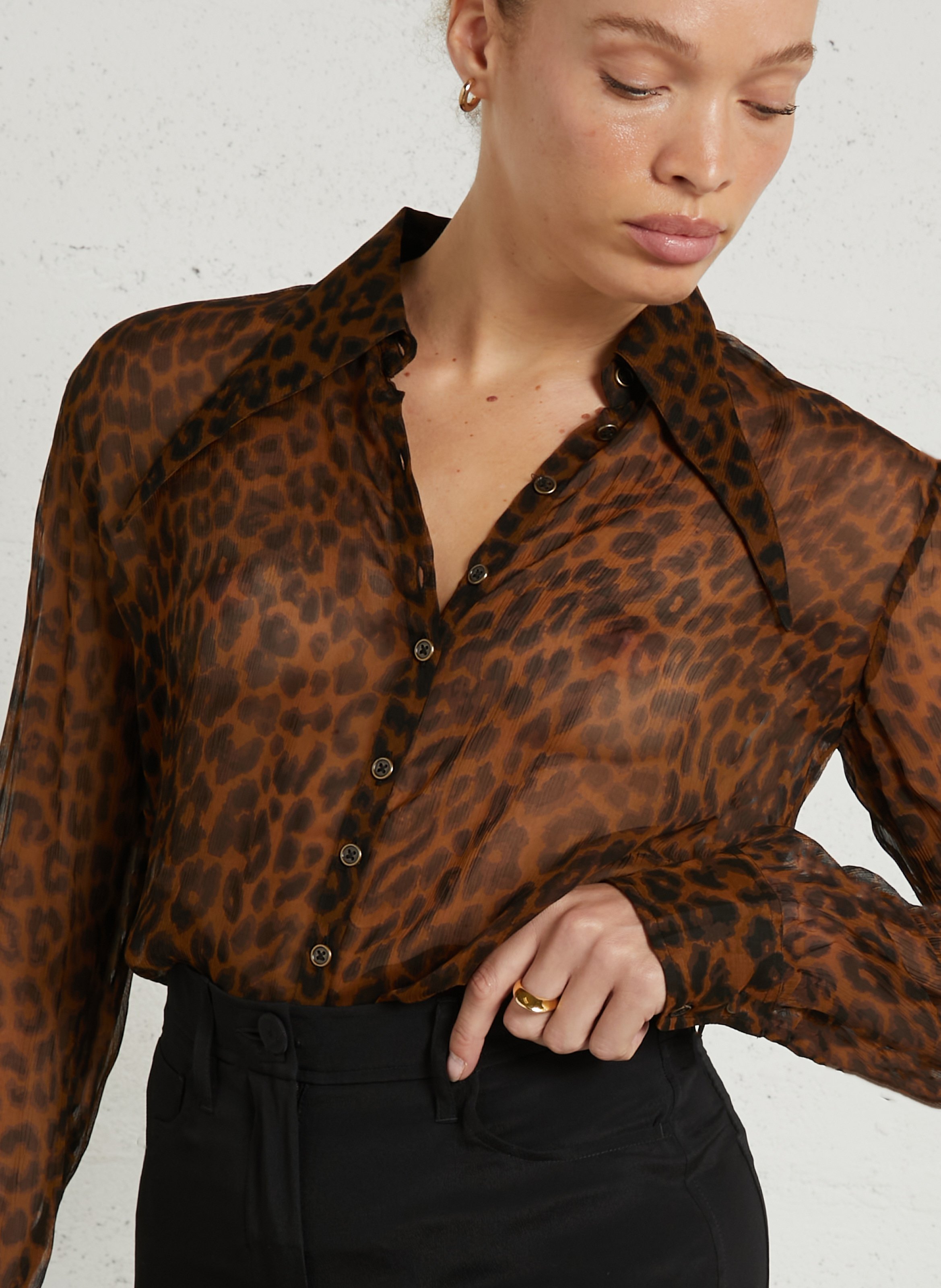 Sheer straight shirt MES DEMOISELLES Multicolored