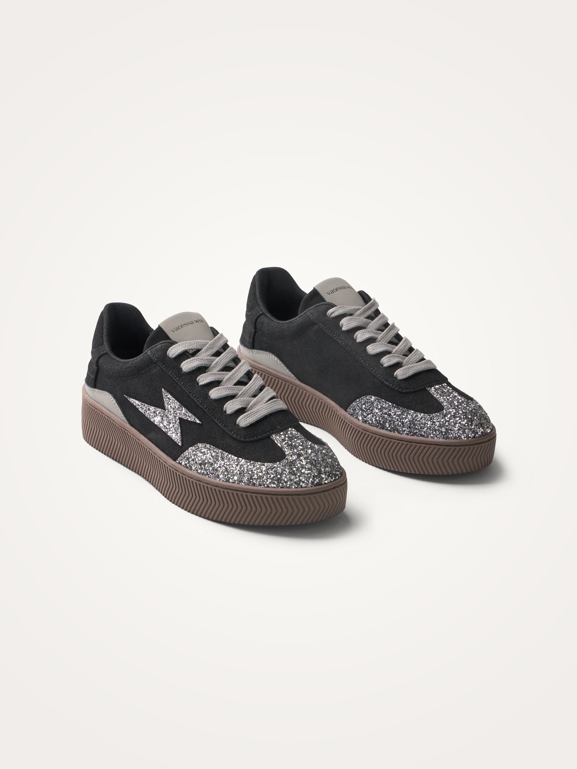 Low-top glitter sneakers VANESSA WU Black