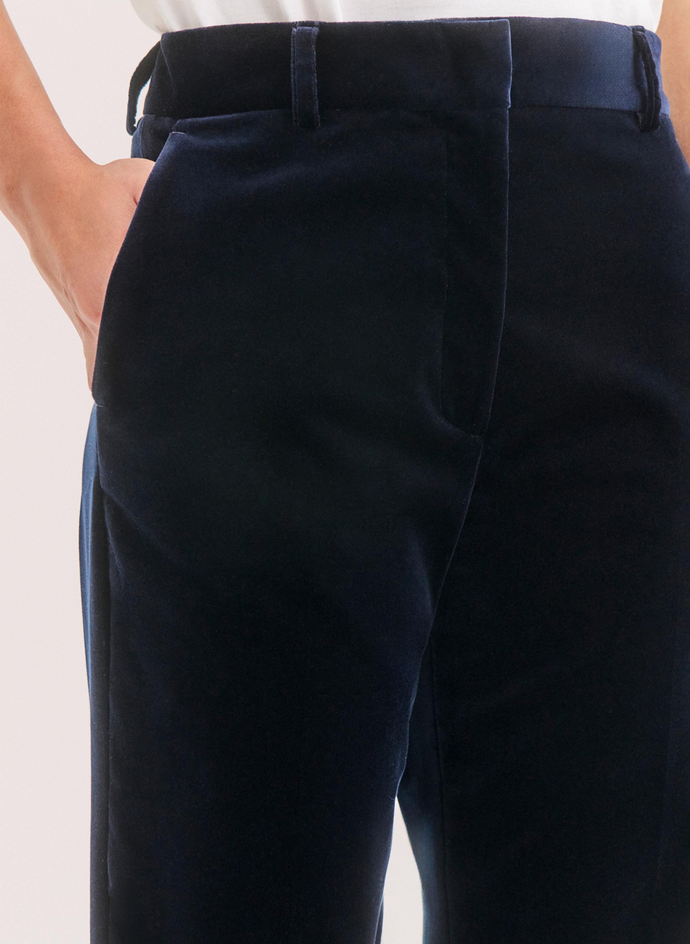 Flare velvet smooth pants PABLO Blue