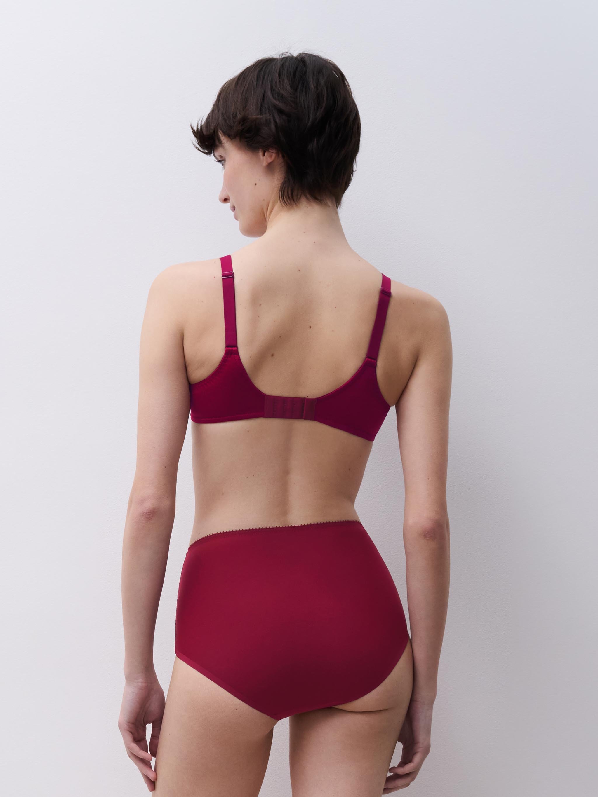 High-waisted lace panties CHANTELLE Red