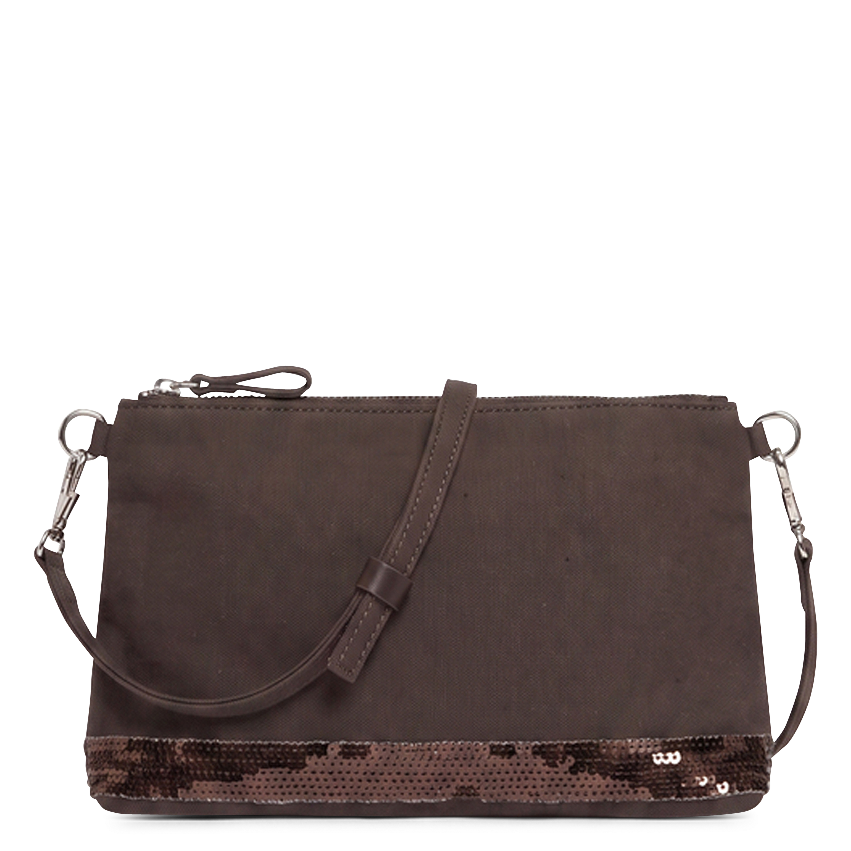 Baumwoll-Clutch mit Pailetten VANESSA BRUNO Braun