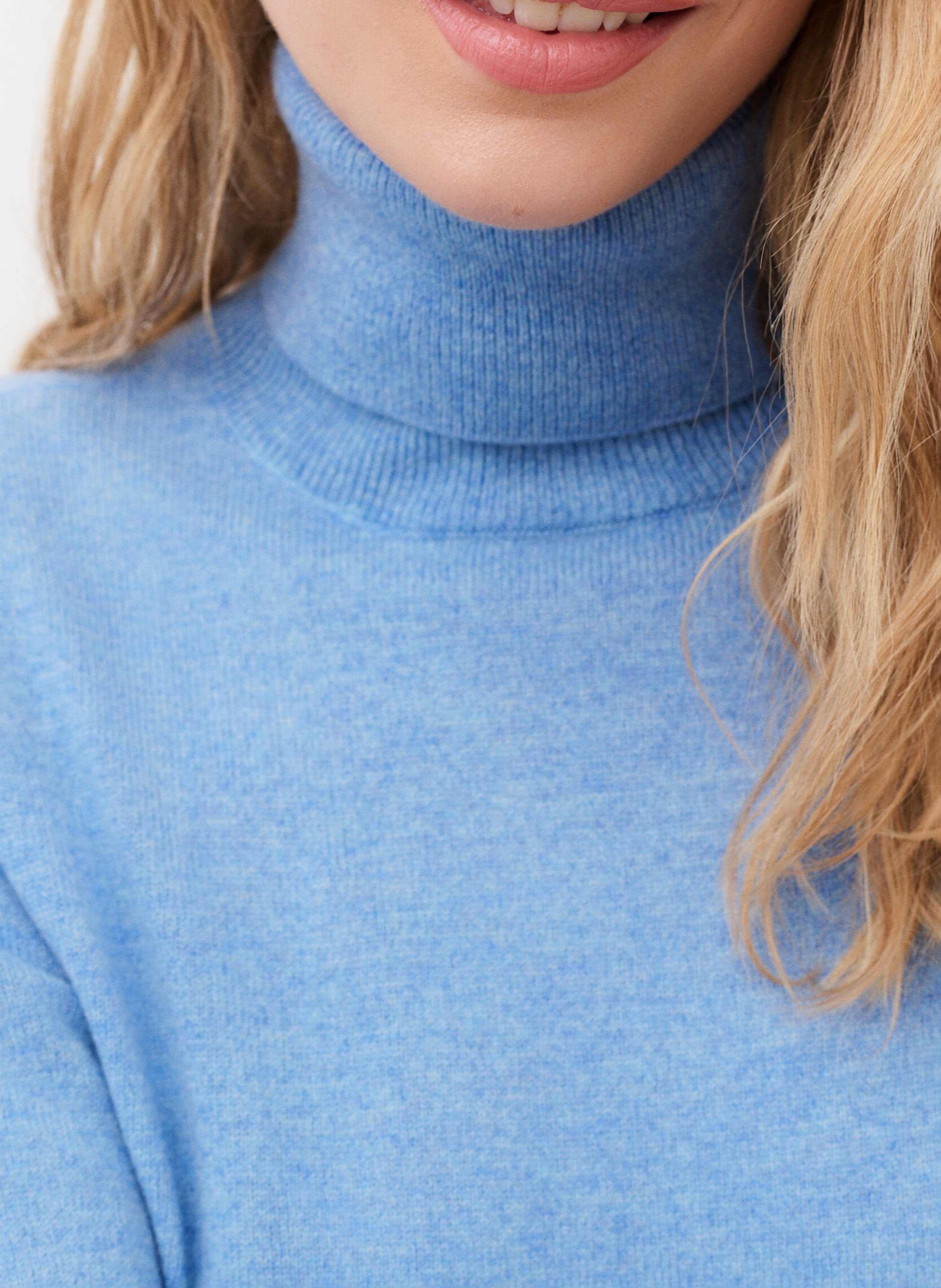 Pull col roulé en cachemire | Bleu CAROLL Femme