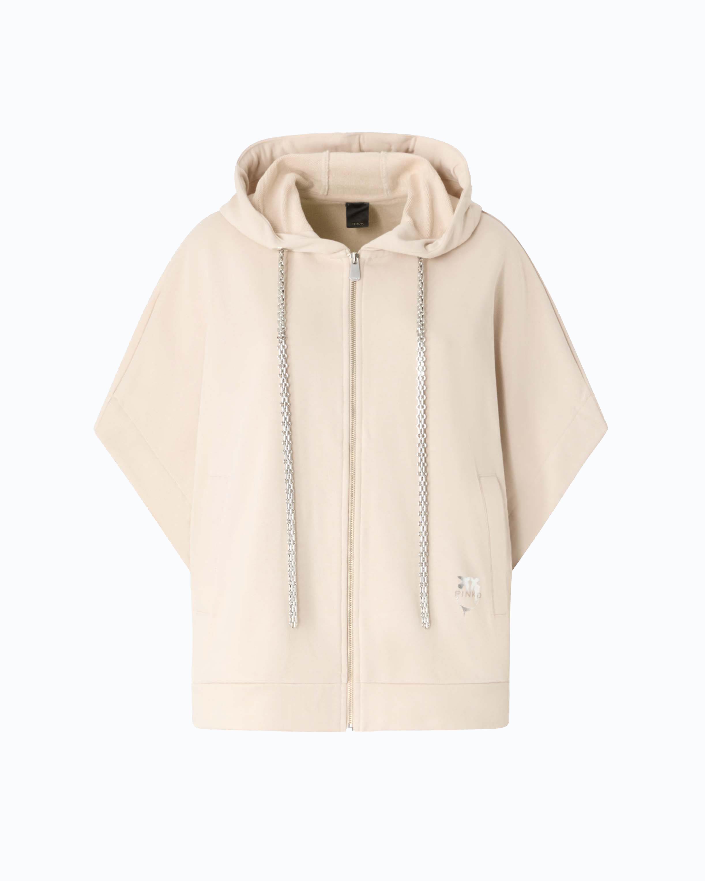 Hooded sweatshirt with chain detail PINKO Grey