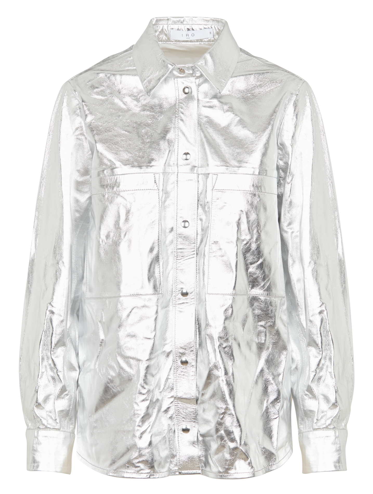 Surchemise droite col classique en cuir IRO Argent