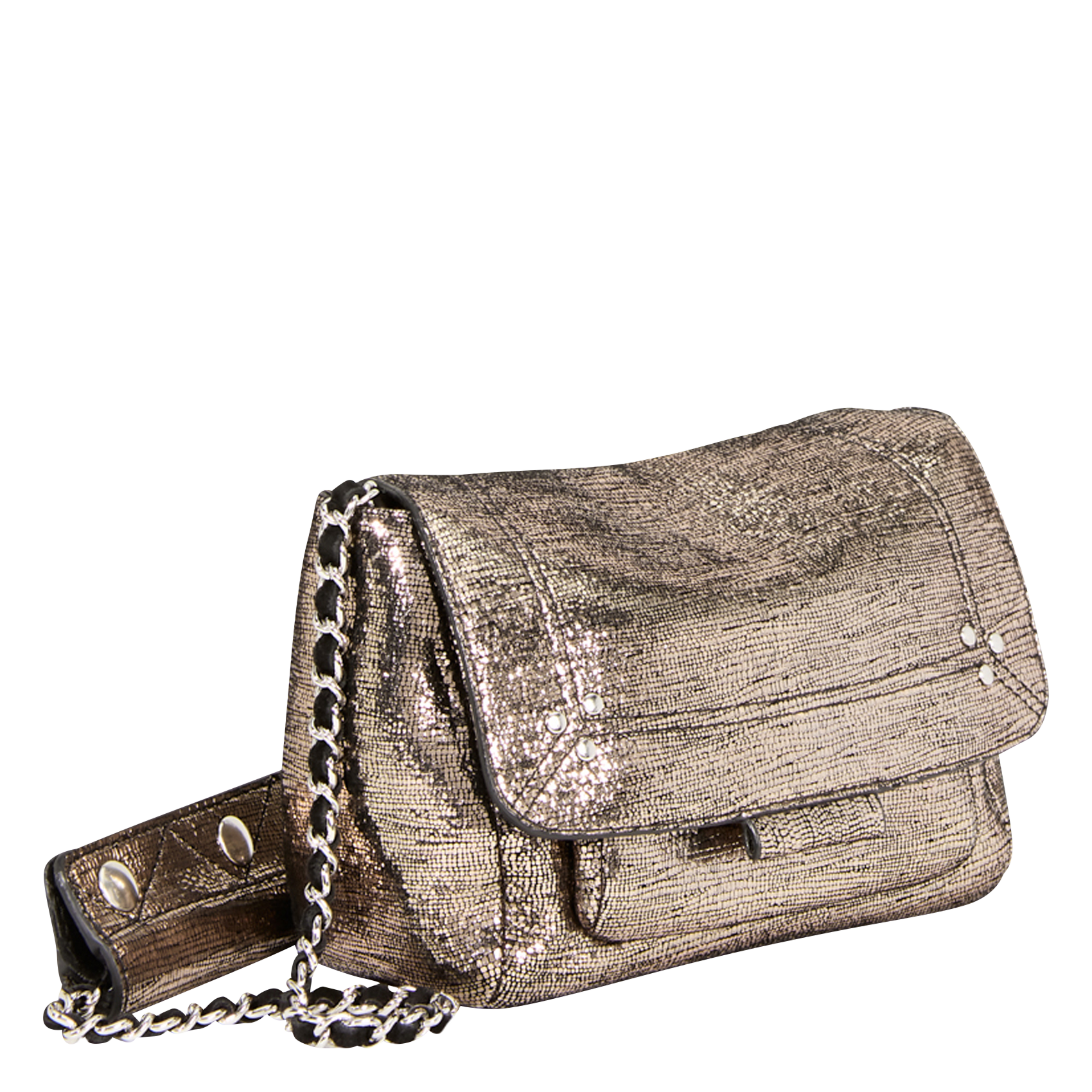 Mini leather shoulder bag JEROME DREYFUSS Silver