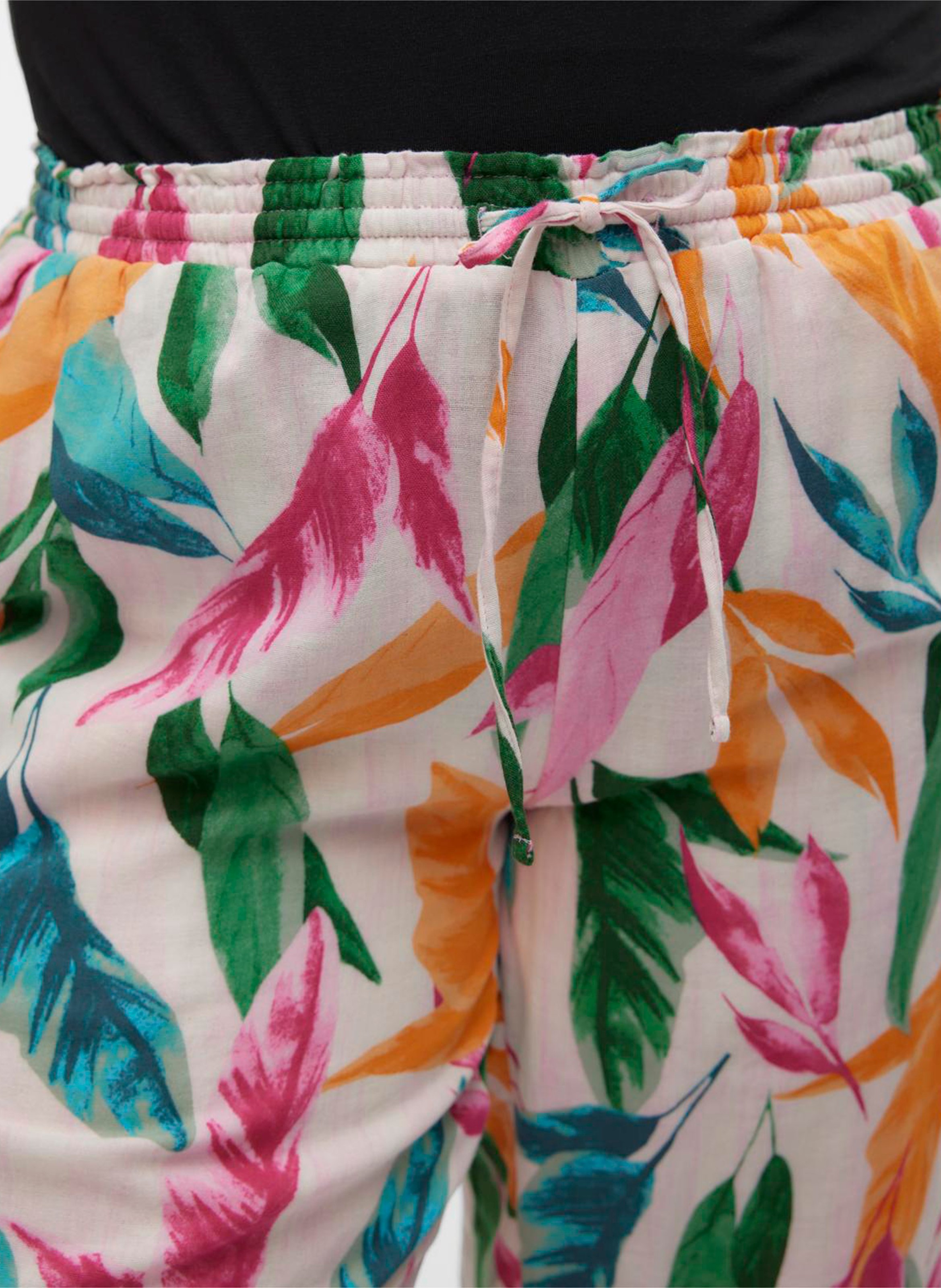 Pantalon droit imprimé en coton VERO MODA CURVE Rose