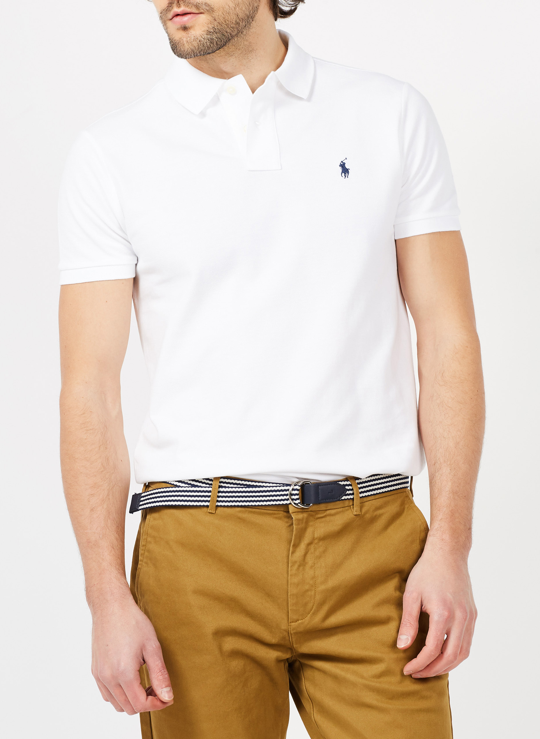 Poloshirt aus Baumwoll-Piqué, Slim Fit POLO RALPH LAUREN Weiss