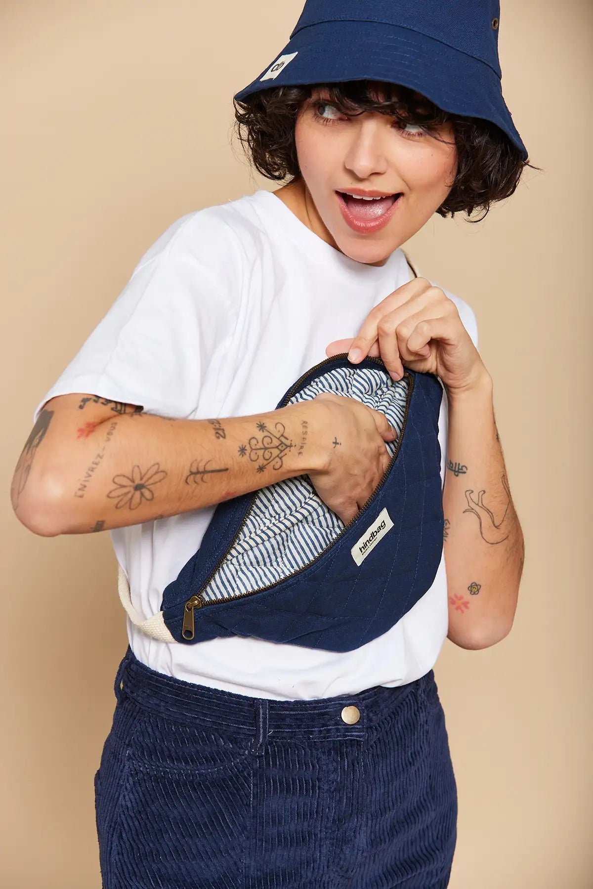 Cotton waist bag HINDBAG Blue