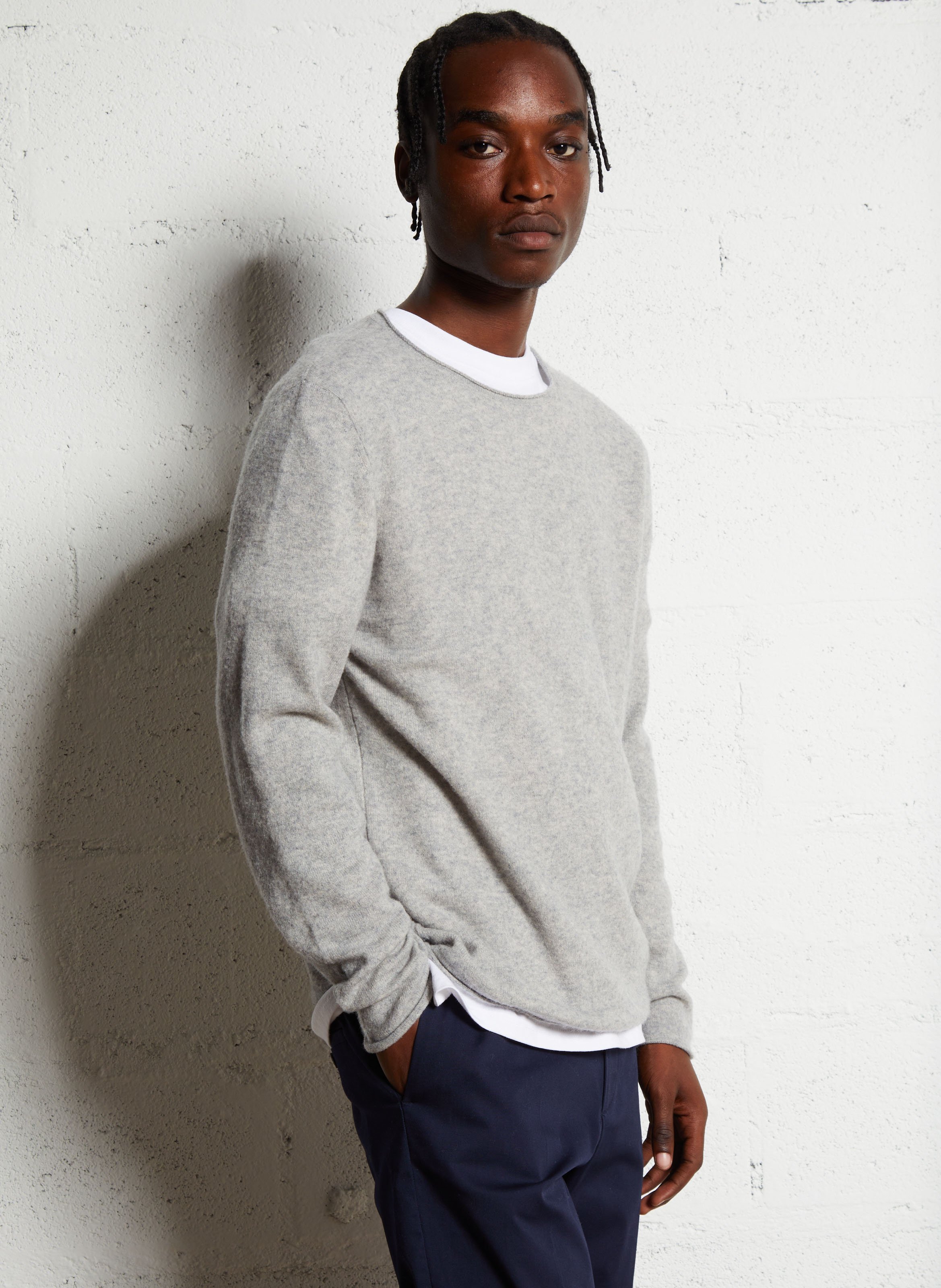 Straight round-neck wool-blend sweater AMERICAN VINTAGE Grey