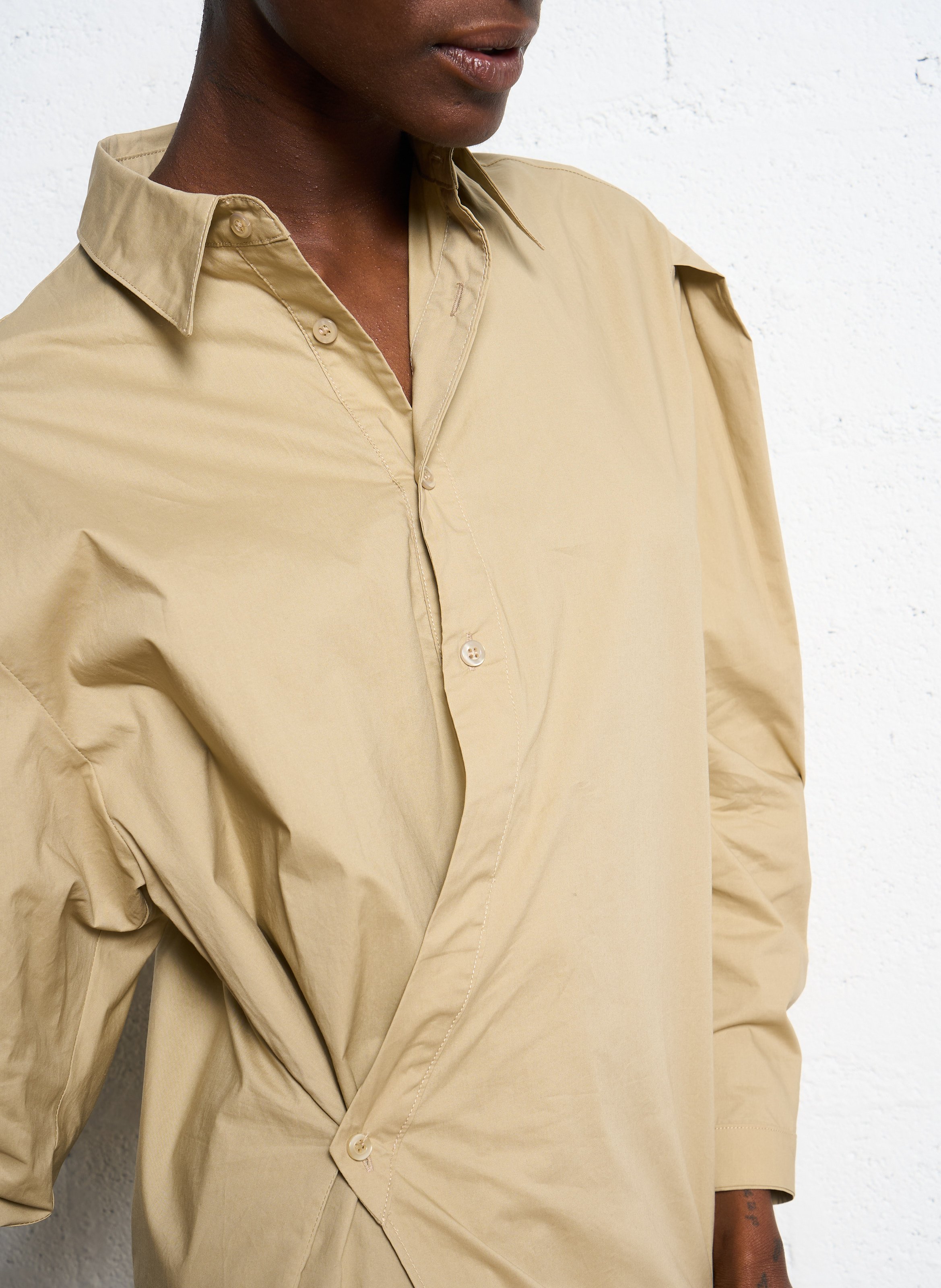 Long cotton wrap dress ATTIC AND BARN Beige