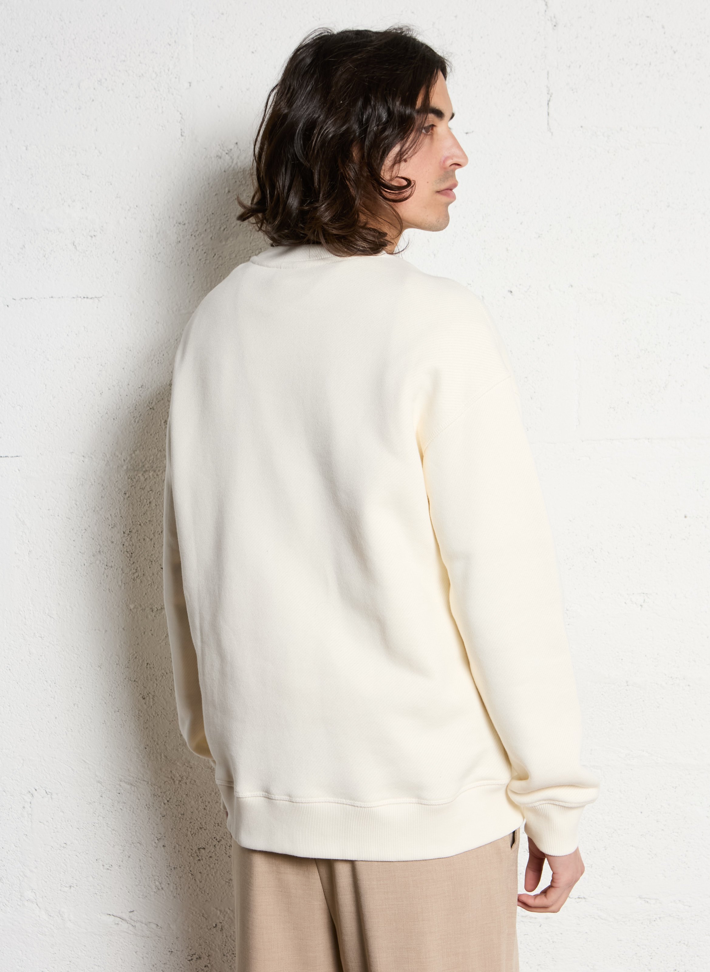 Sweat droit à broderie logo en coton bio KNOWLEDGE COTTON APPAREL Blanc