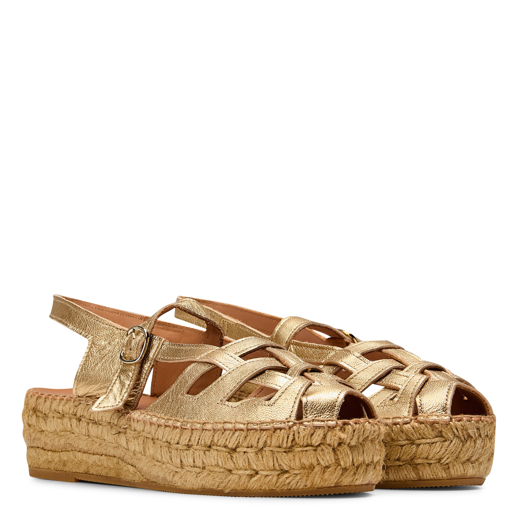 Leather espadrilles NAGUISA Golden