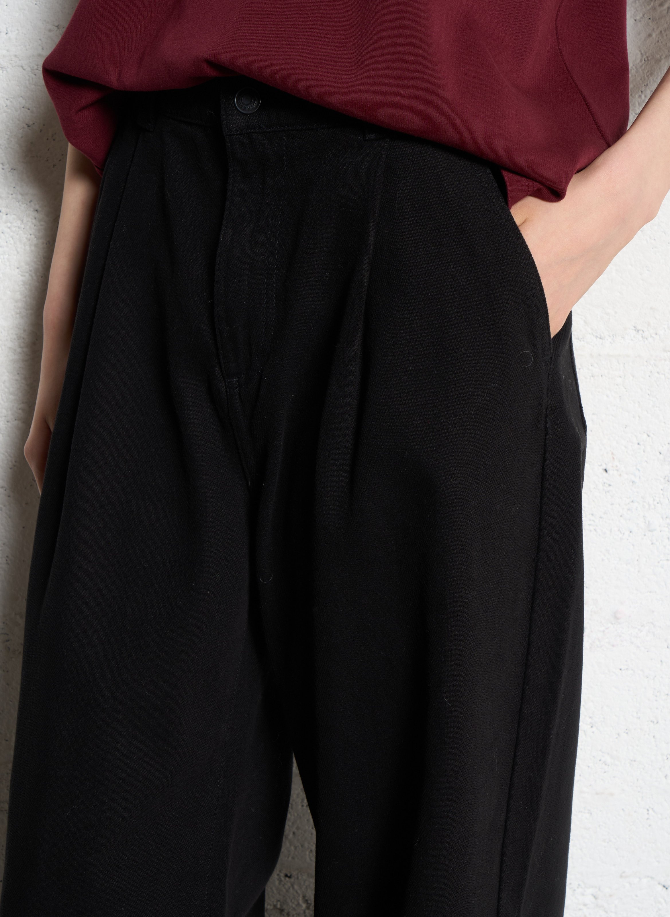 Jean large taille haute uni IKKS Noir