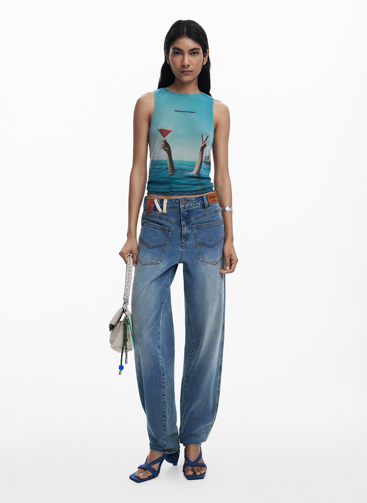 Débardeur uni avec imprimé DESIGUAL Blanc