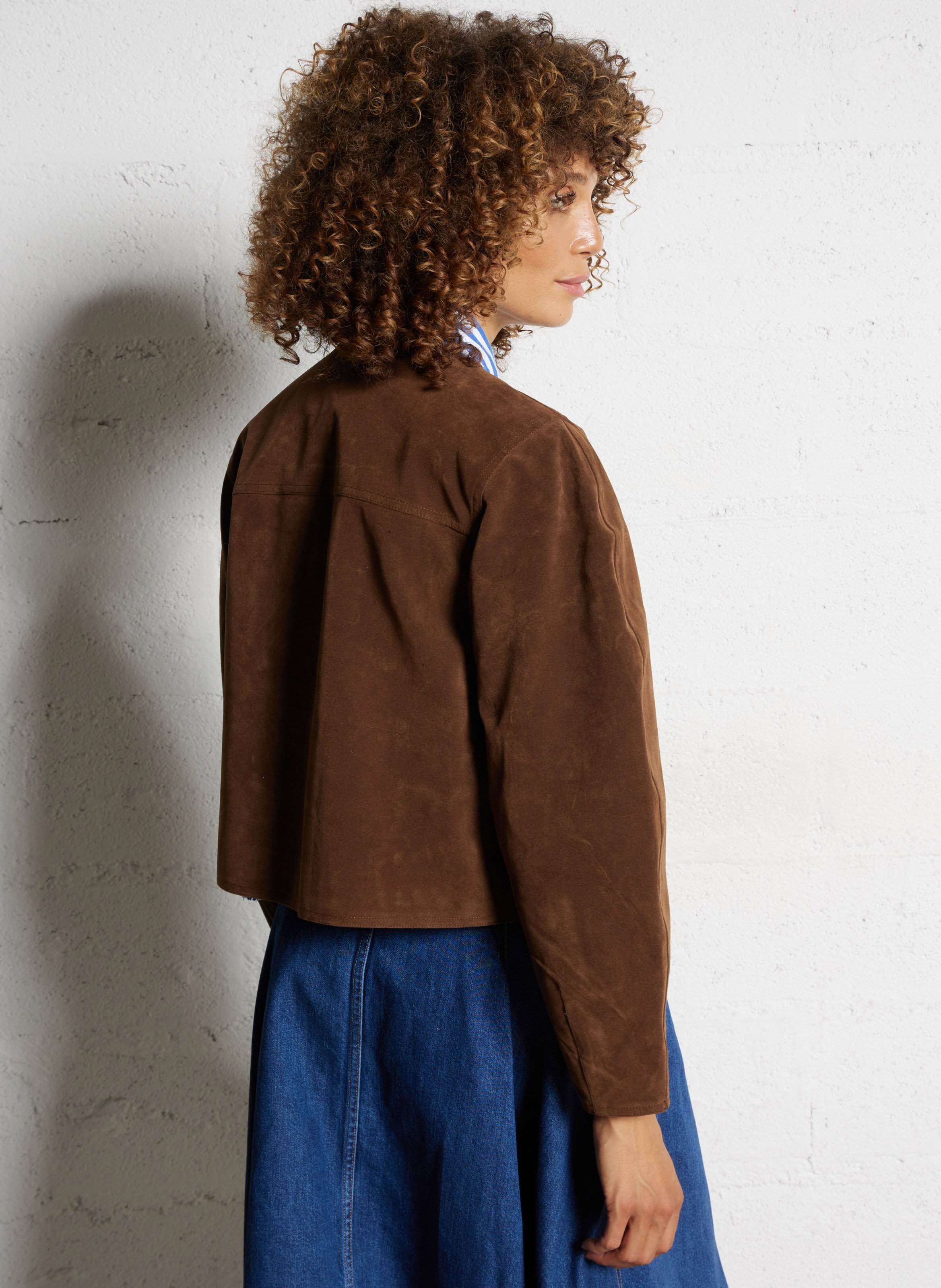 Veste col rond  THE TINY BIG SISTER Marron