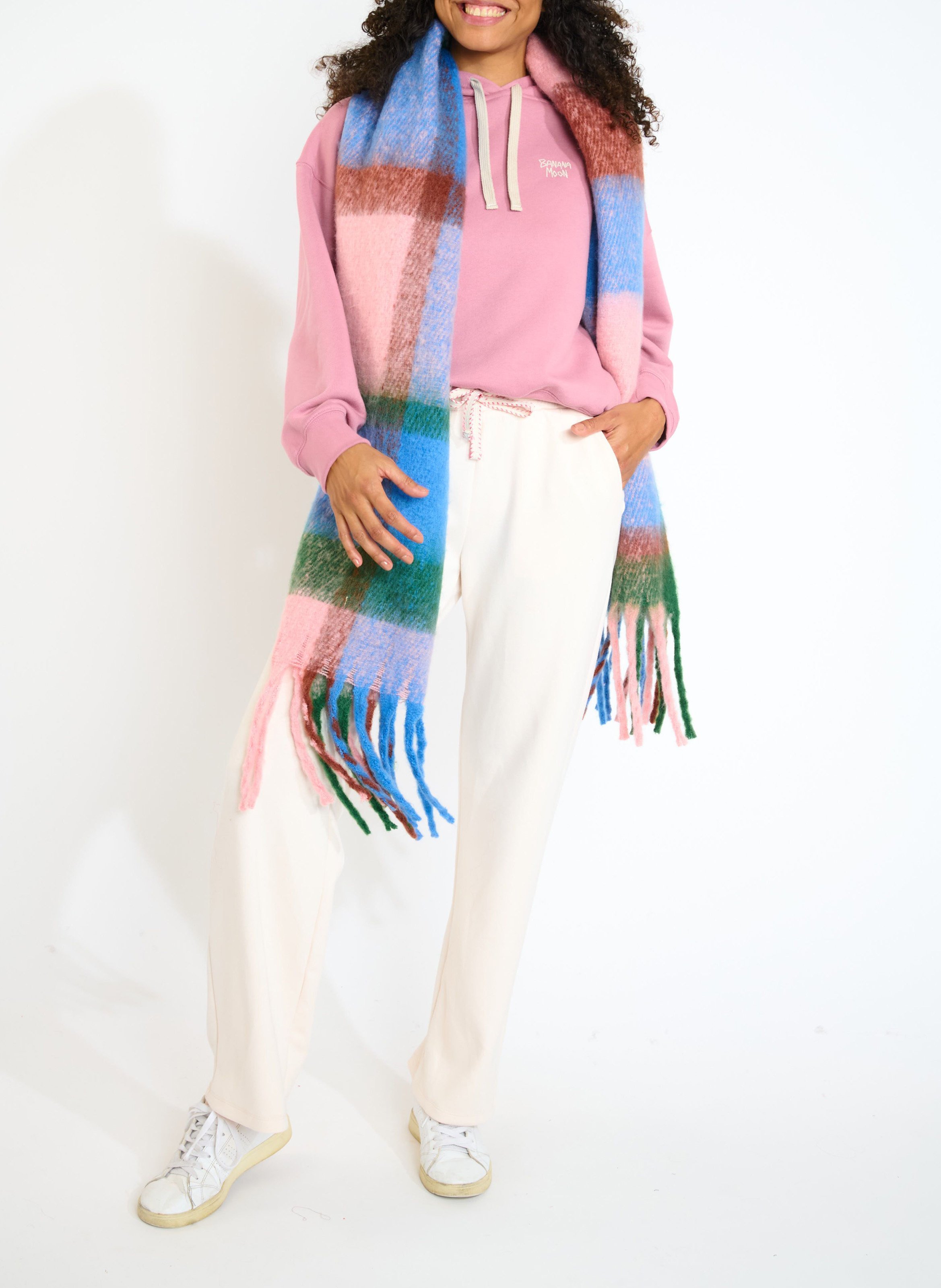 Echarpe dégradée à franges BANANA MOON Bleu