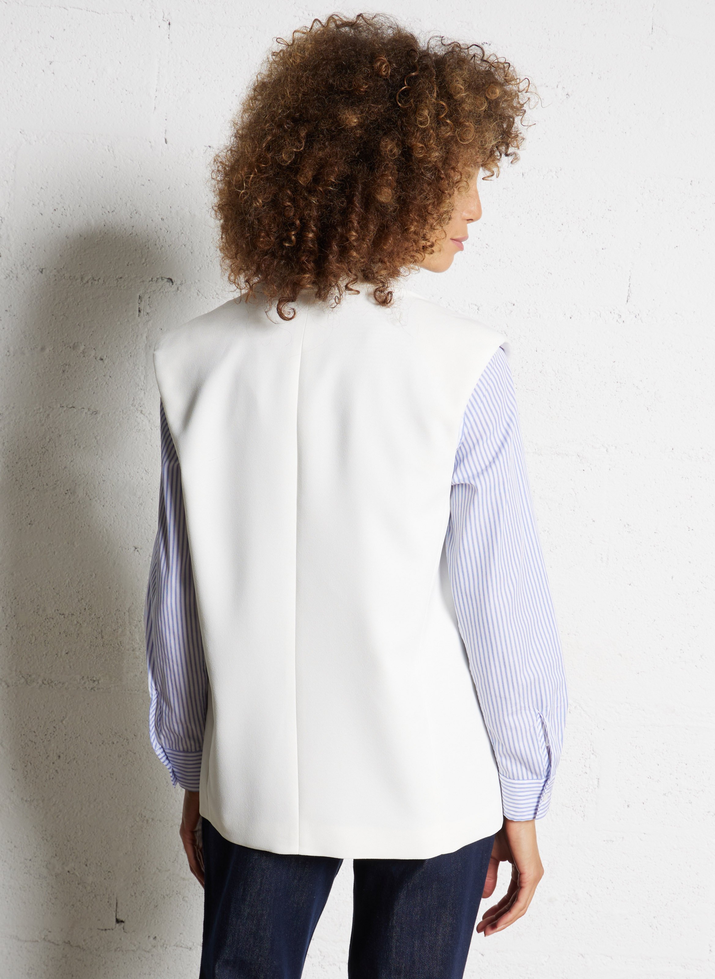 V-neck suit jacket IKKS White