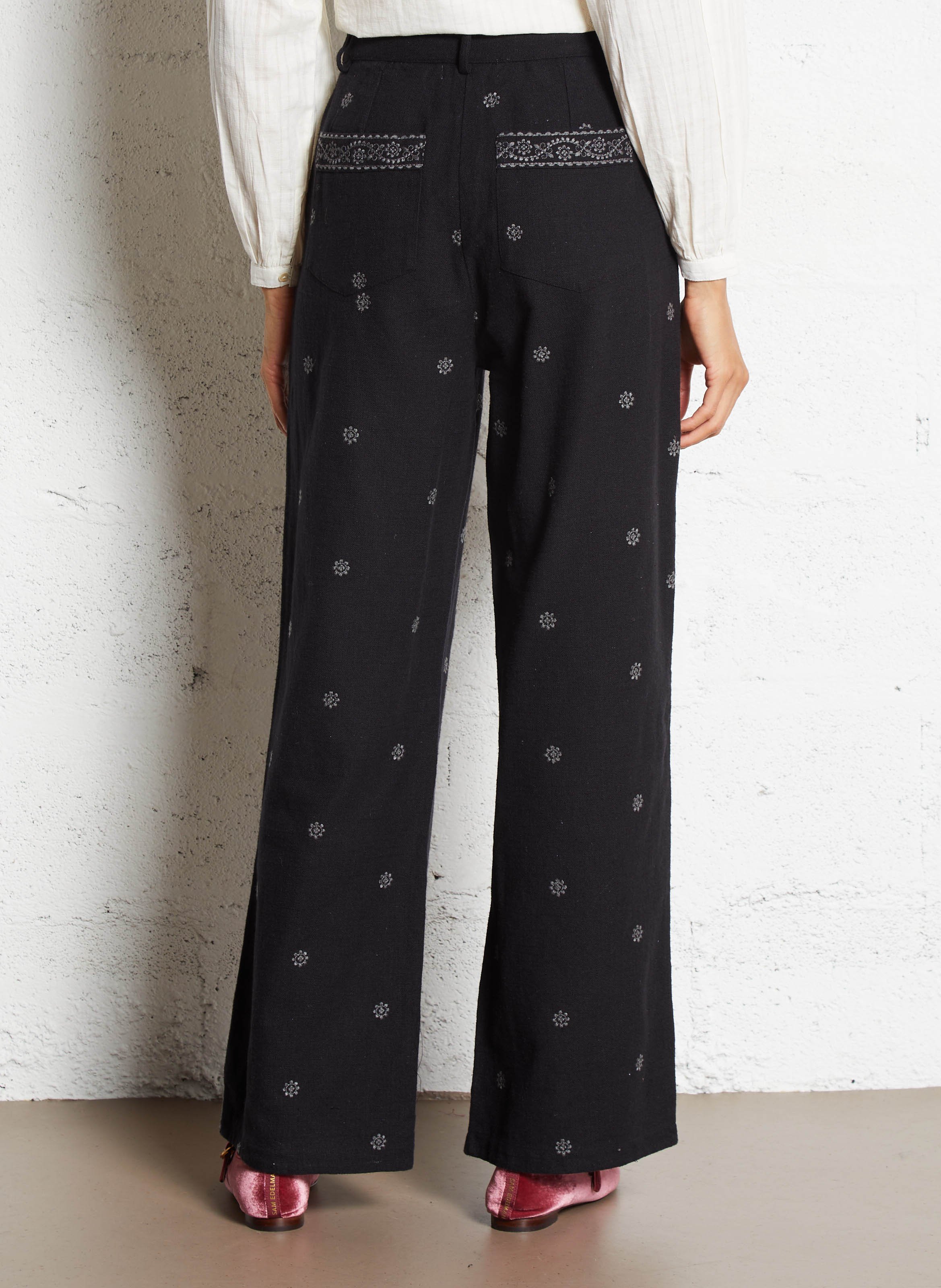 Wide cotton trousers  MAISON HOTEL Black