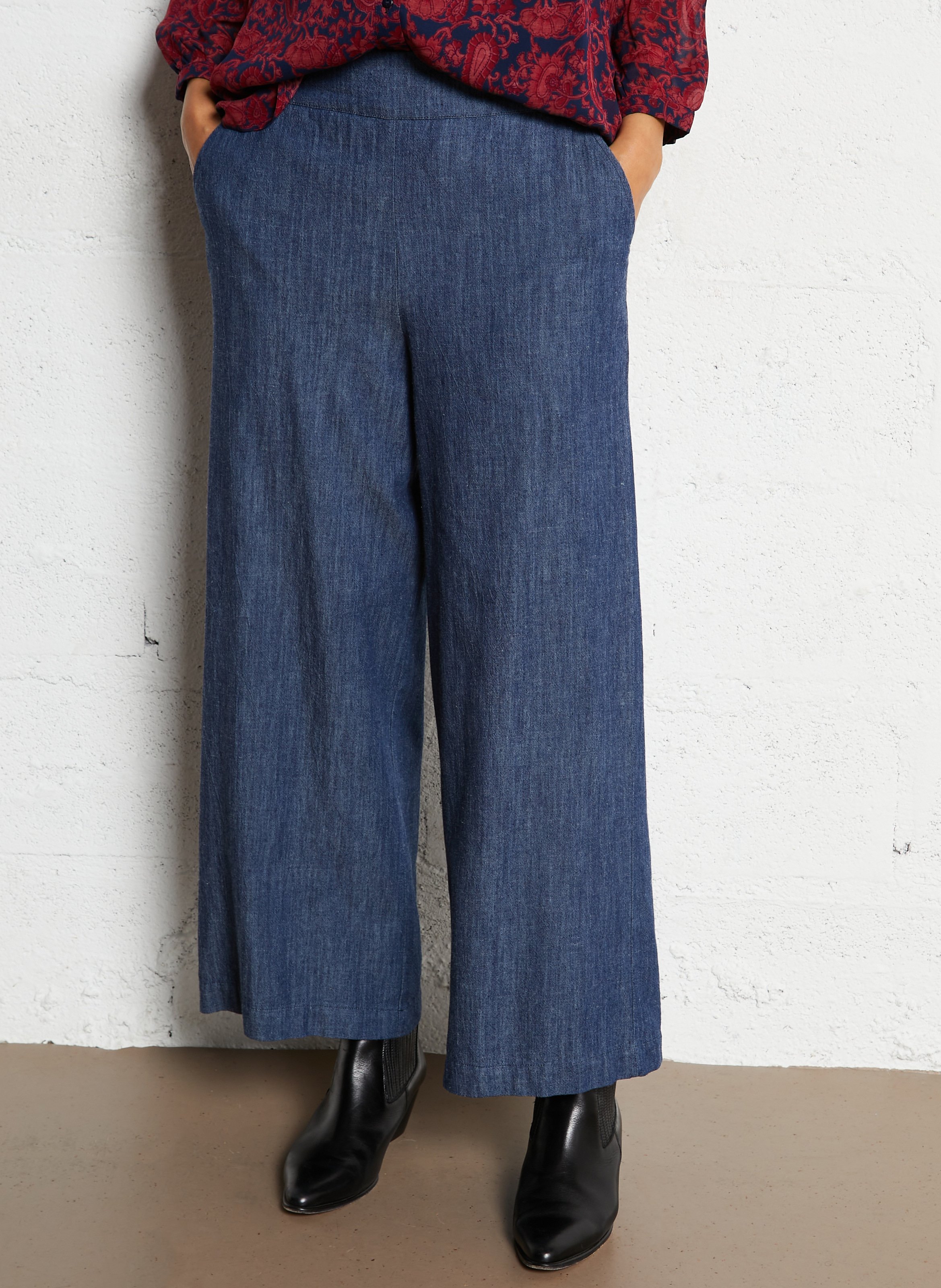 Azawood high-waisted wide-leg trousers MAISON 123 Blue