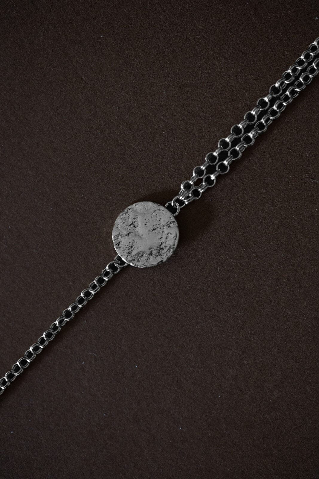 Bracelet rond martelé plaqué argent MONSIEUR SIMONE Argent