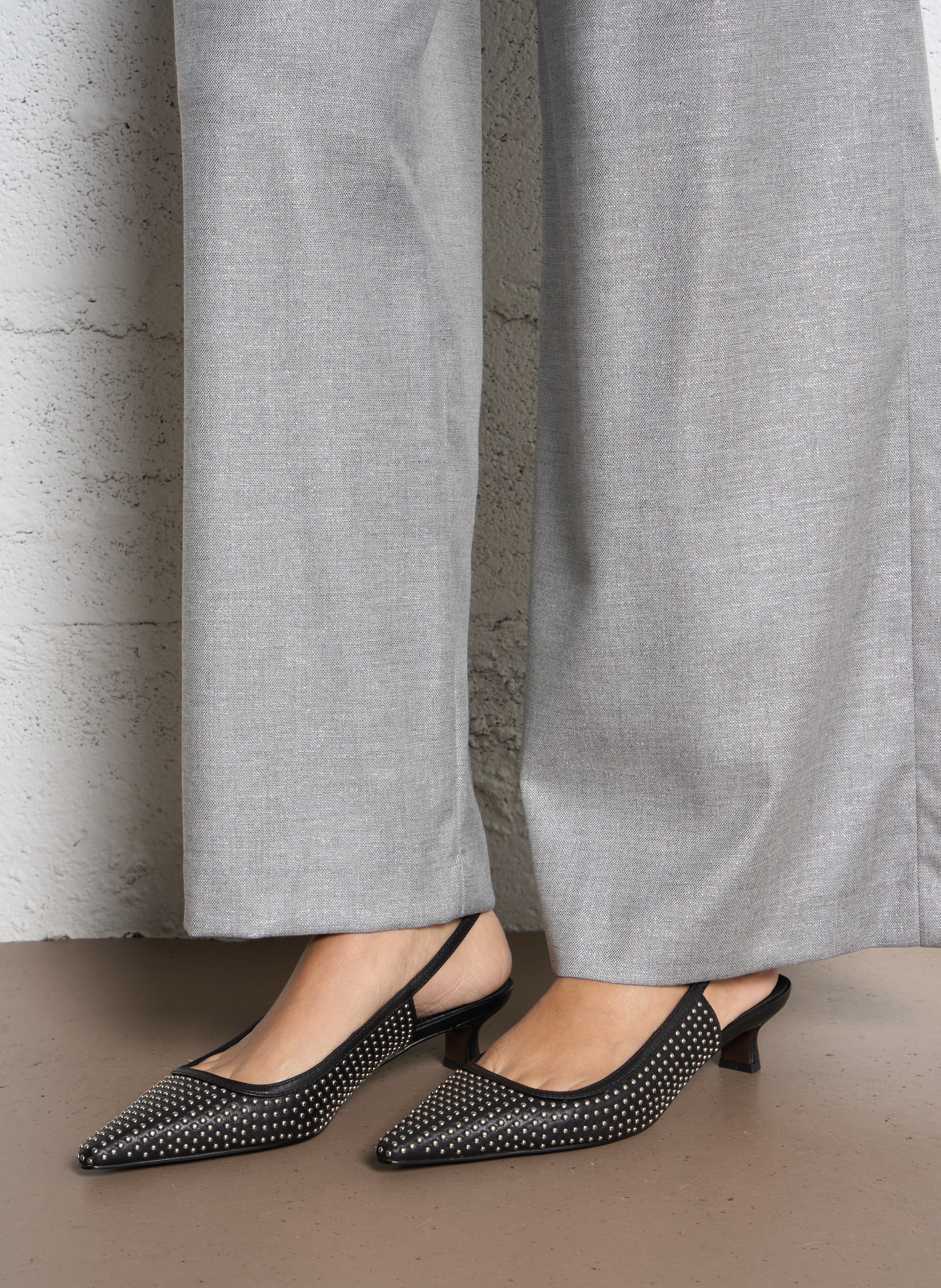 Lederen slingbacks BIBI LOU Zwart