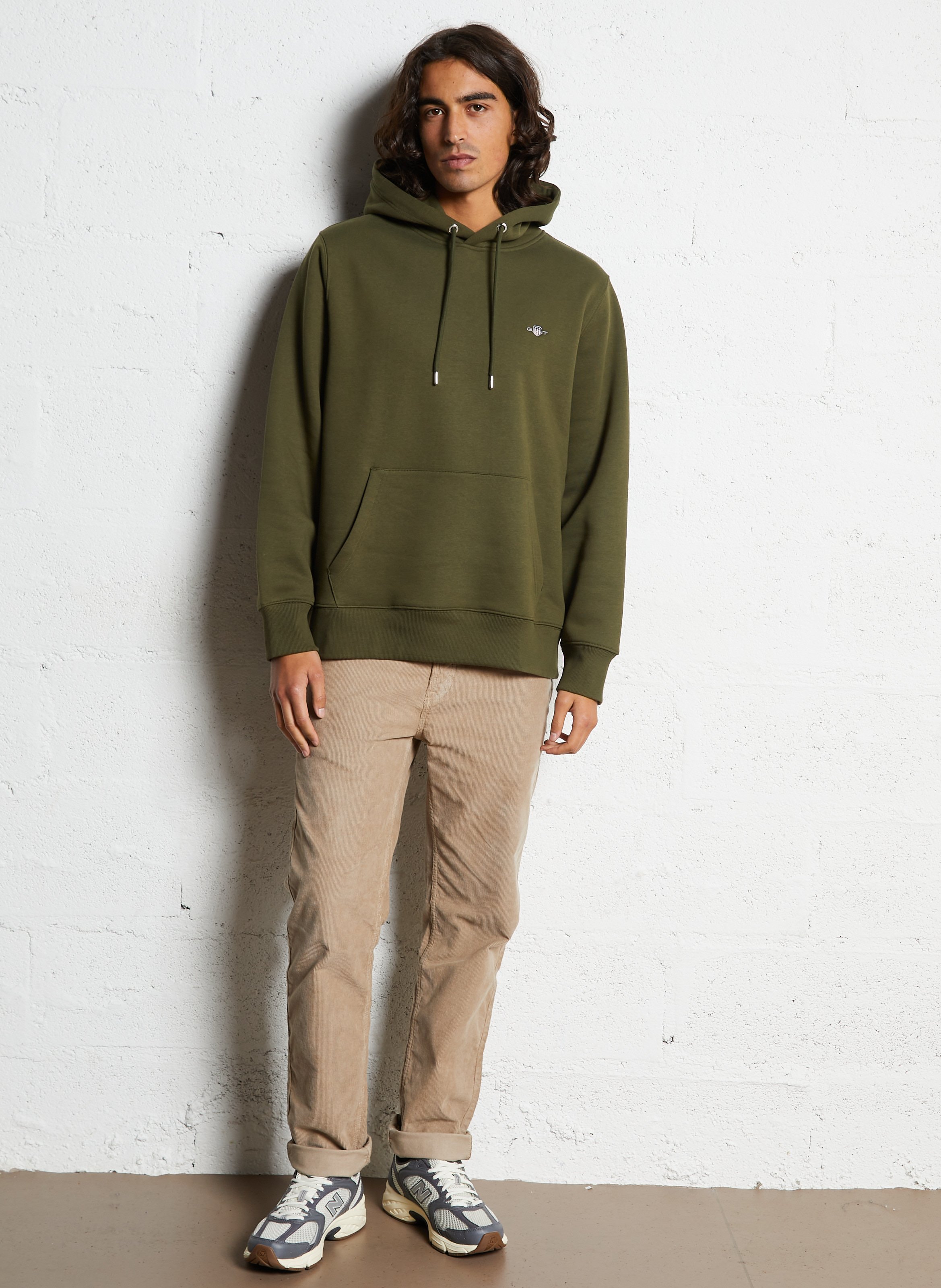 Sweat à capuche regular-fit en coton mélangé GANT Vert