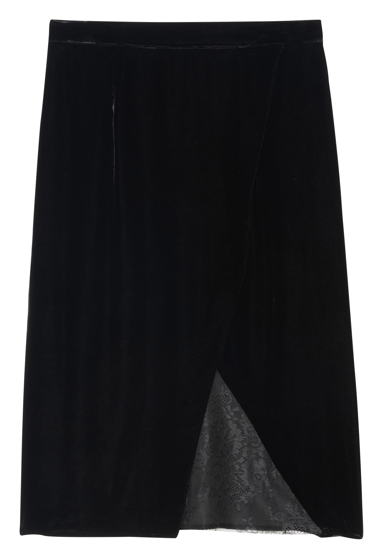 Jupe droite midi en velours ZADIG&amp;VOLTAIRE Noir