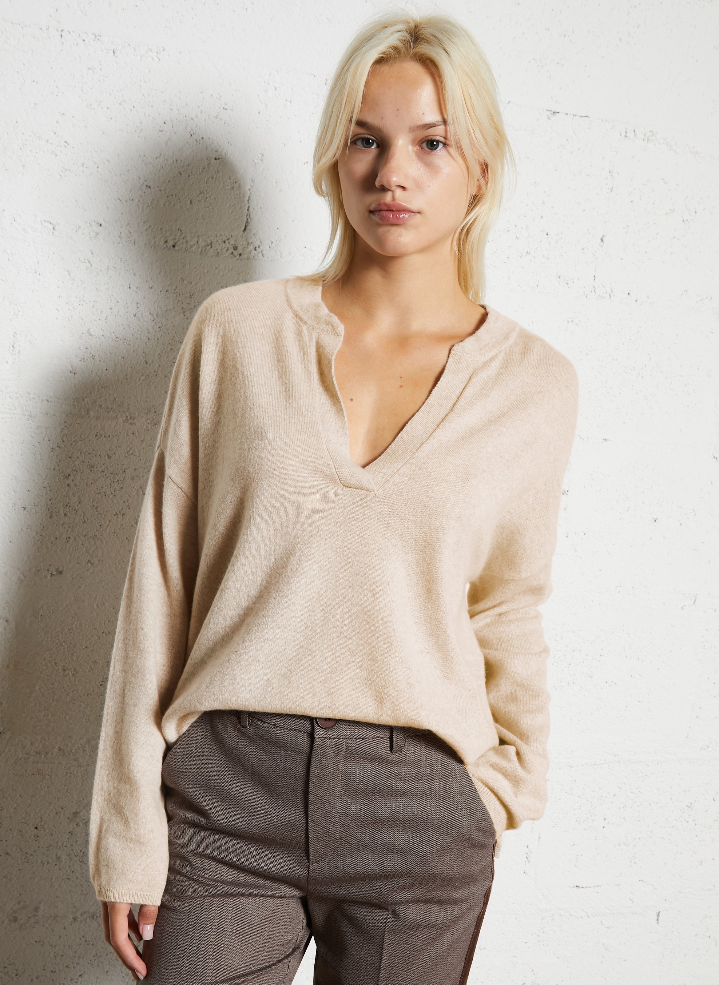 Pull col V en cachemire  SUD EXPRESS