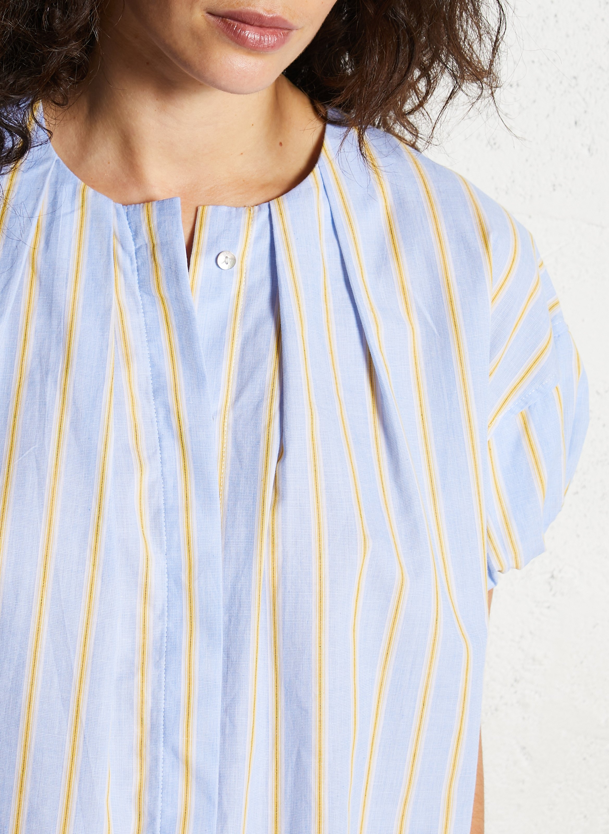 Oversize Rundhalsausschnitt Baumwollhemd JC SOPHIE Gelb