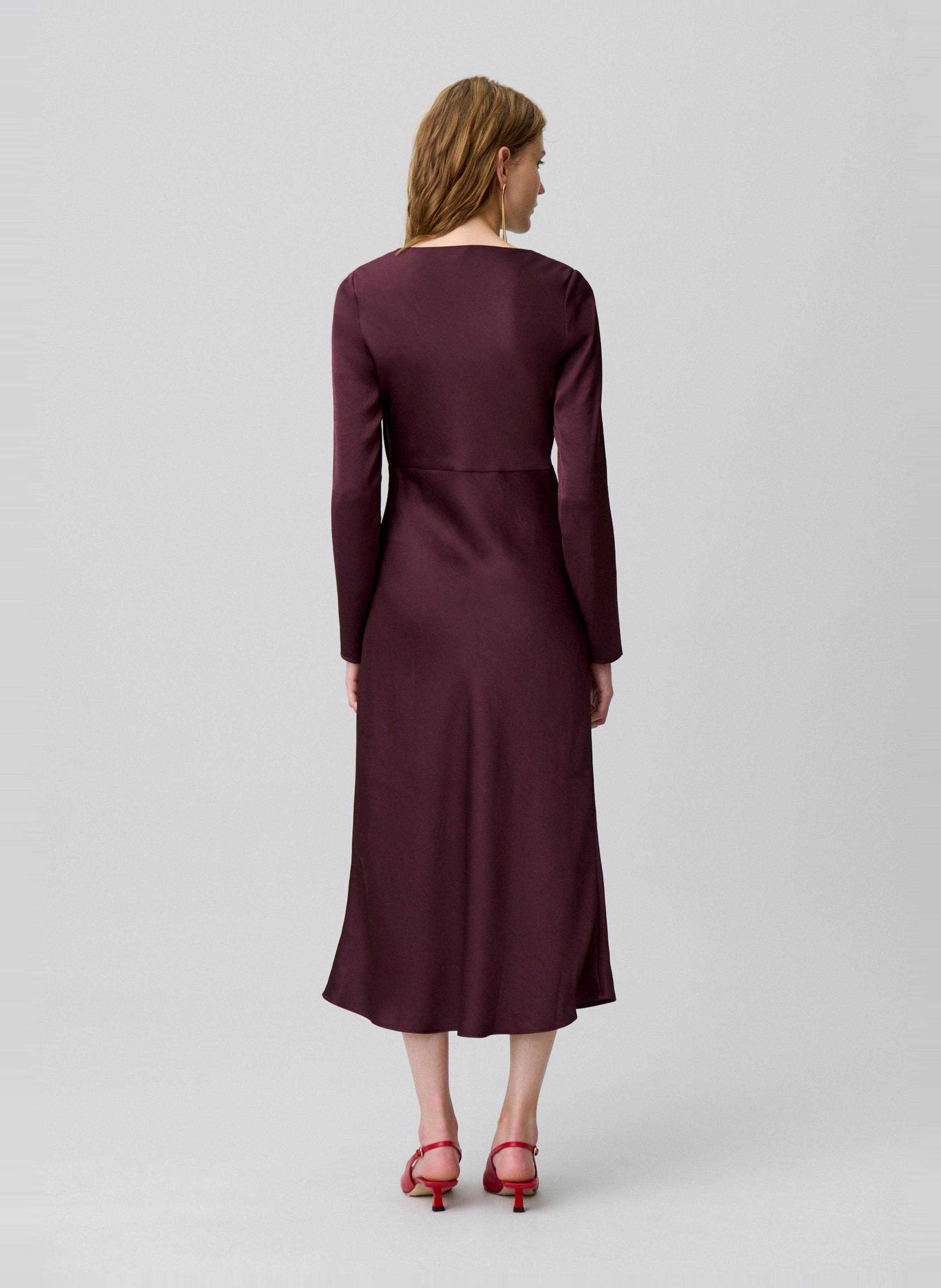 Robe longue satinée asymétrique CLAUDIE PIERLOT Violet