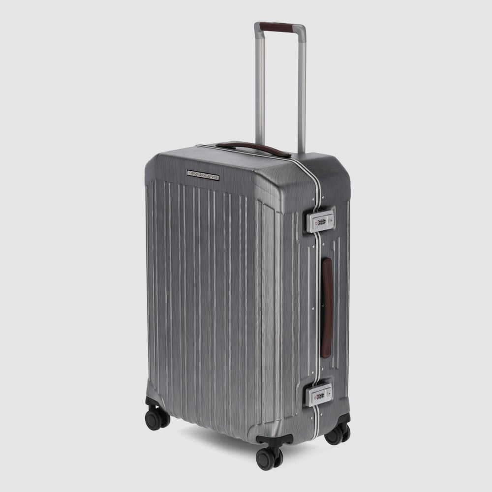 Medium 4-wheel trolley suitcase with TSA lock PIQUADRO Black