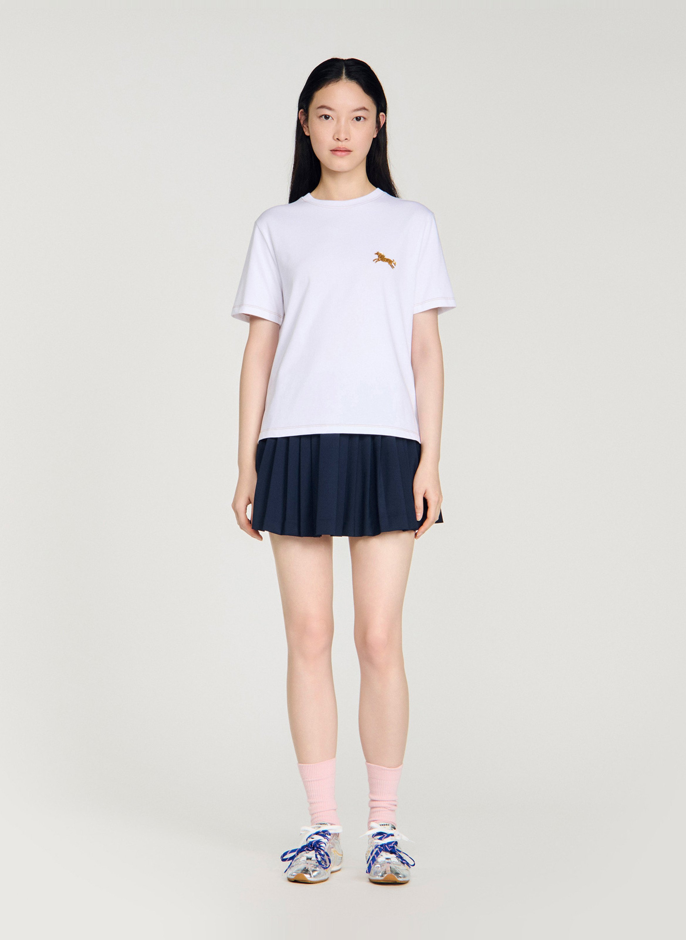 Camiliday round-neck sleeveless cotton top SANDRO White