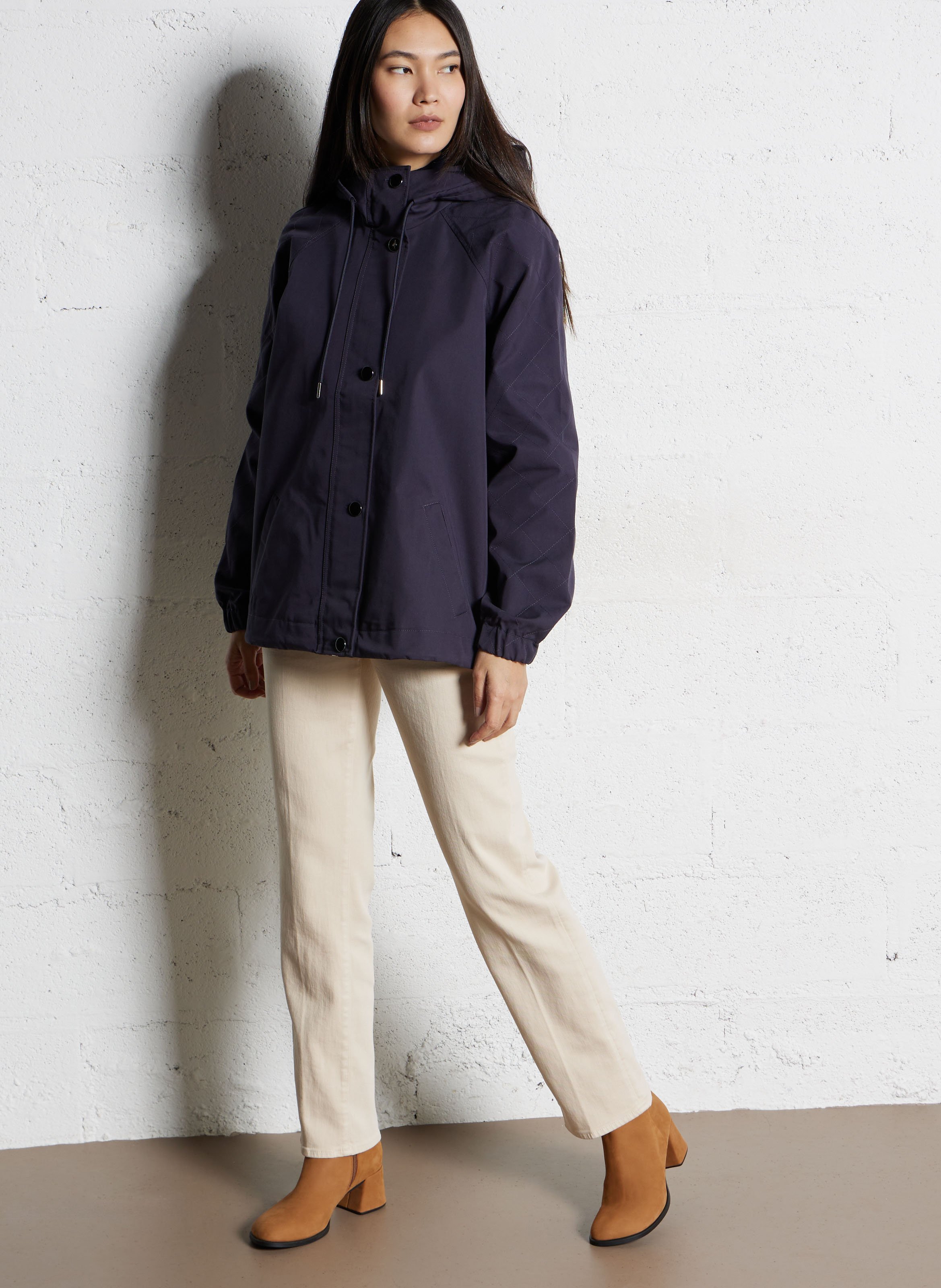 Coupe vent col montant en coton mélangé ONE STEP Bleu