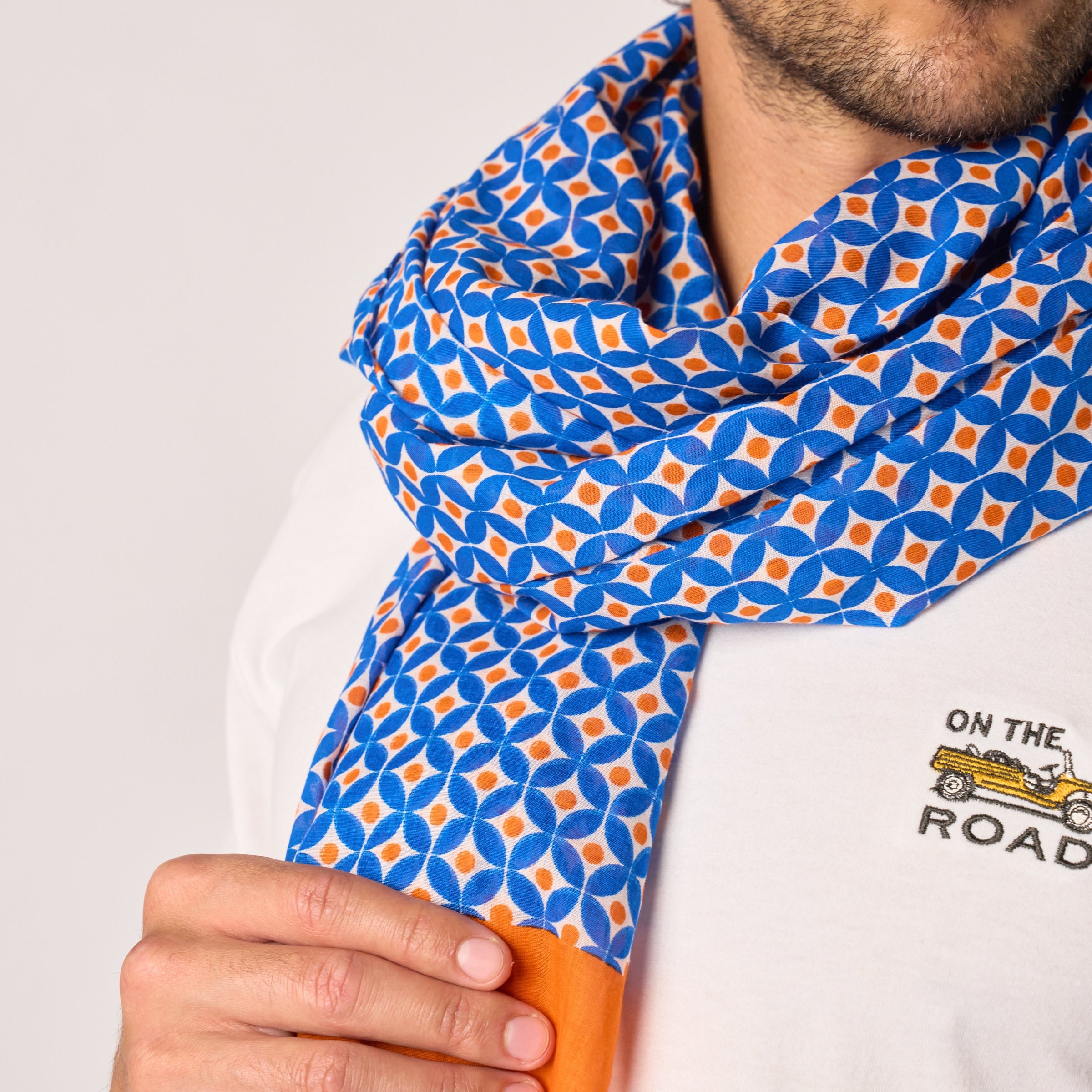 Organic cotton scarf BILLYBELT Blue