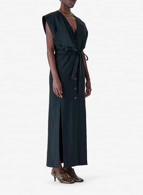 Long dress with adjustable collar Black Iro - Women | Place des Tendances Long dress with adjustable collar Black Iro - Women | Place des Tendances