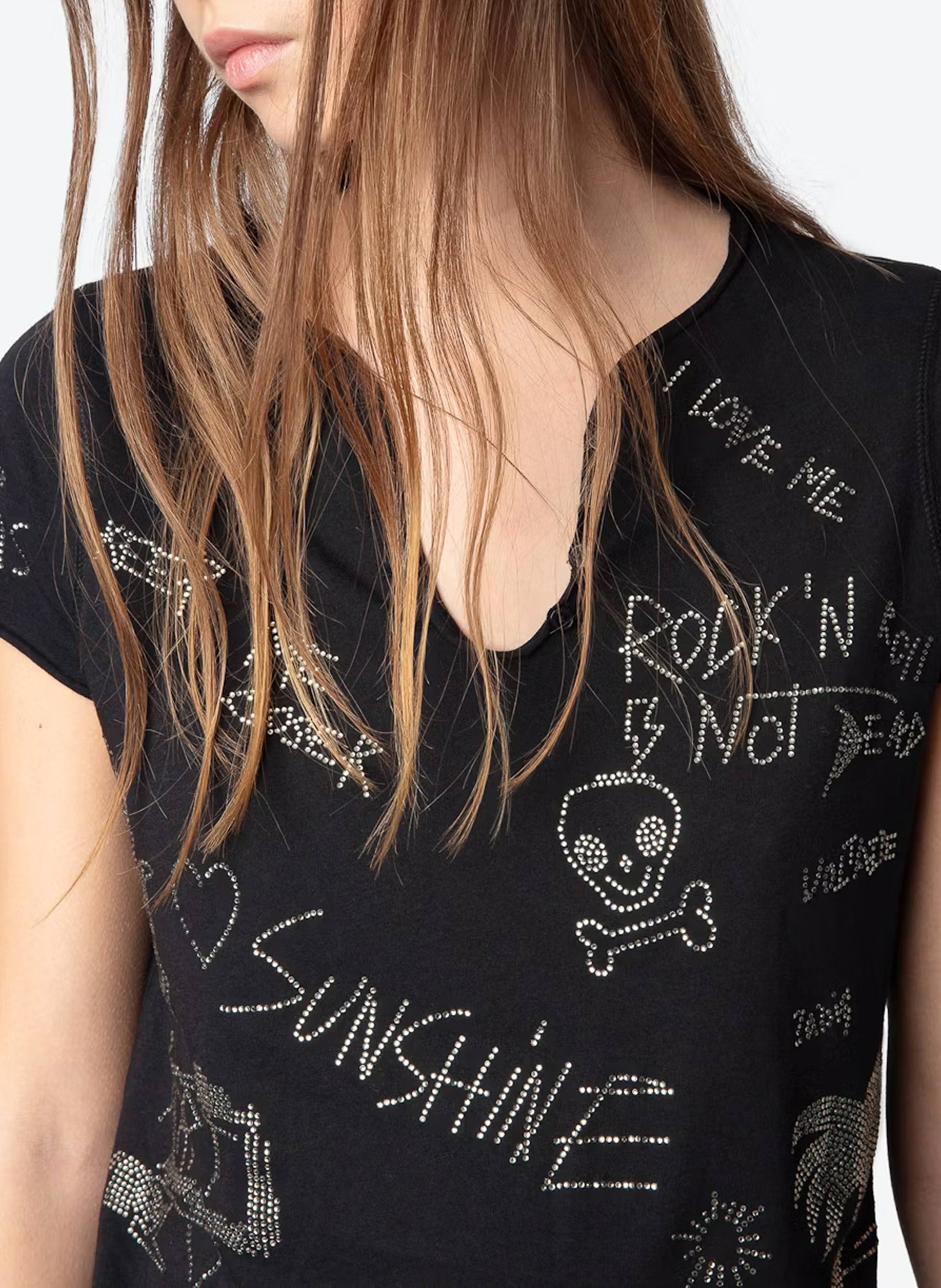 Tee-shirt tunisien en coton ZADIG&VOLTAIRE Noir